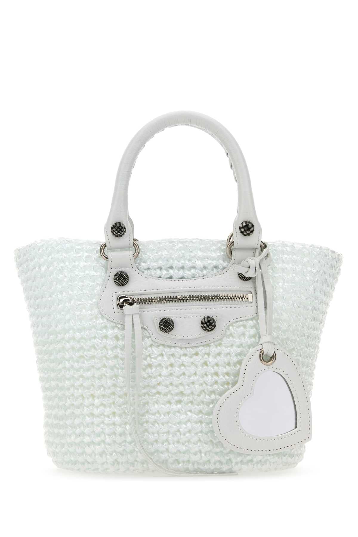BALENCIAGA Mini Raffia Small Le Cagole Panier Handbag