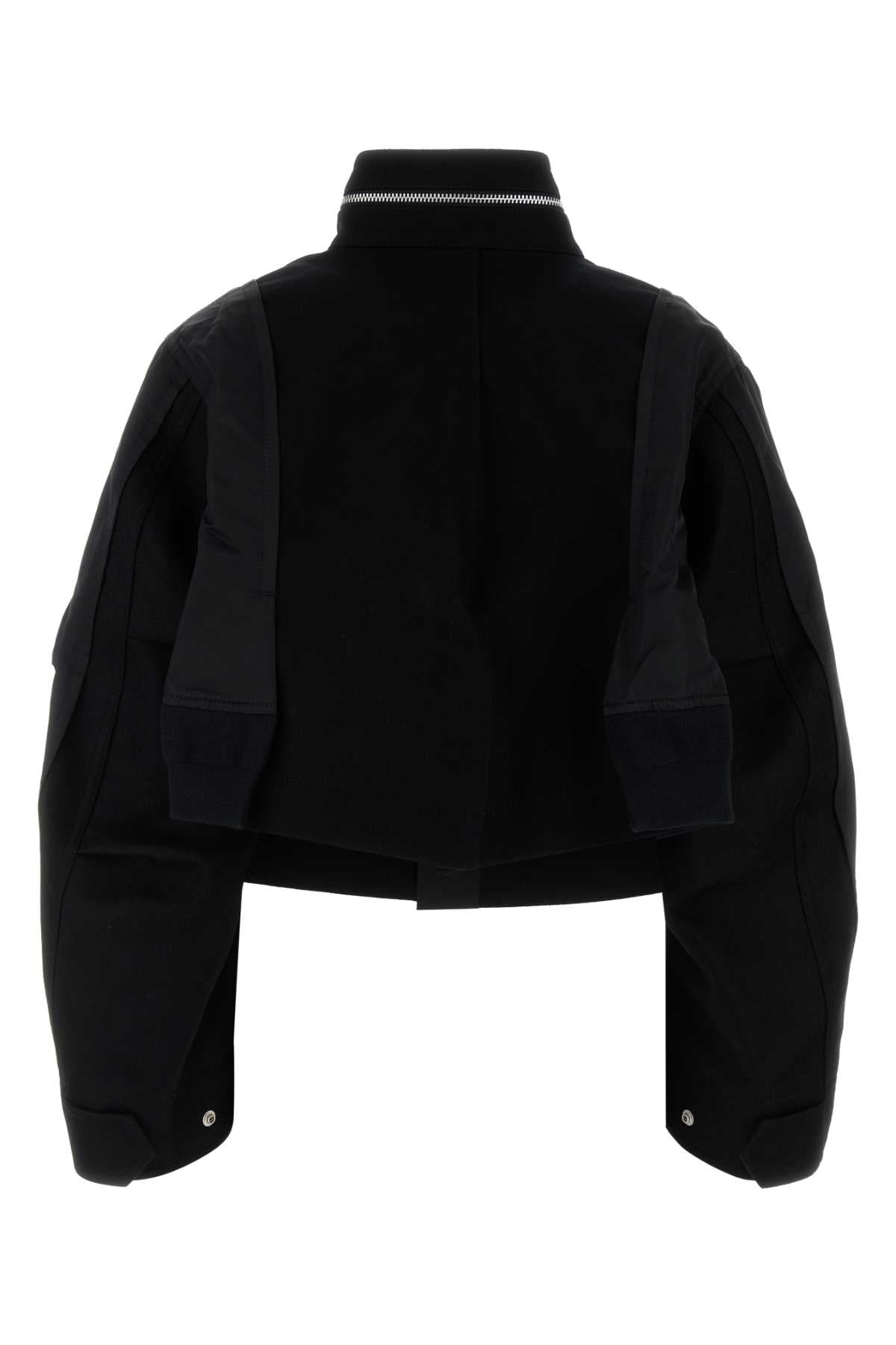 SACAI Wool and Nylon Bomber Jacket for Women