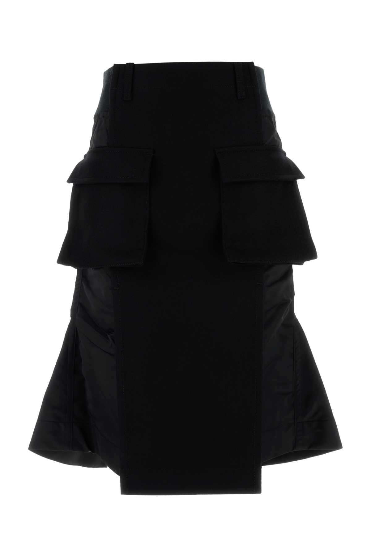 SACAI Wool Mini Skirt