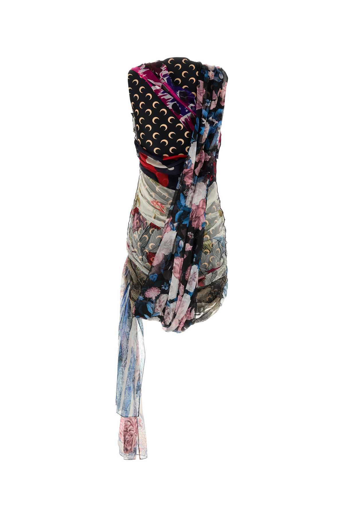 MARINE SERRE Printed Stretch Nylon Mini Dress for Women - FW24