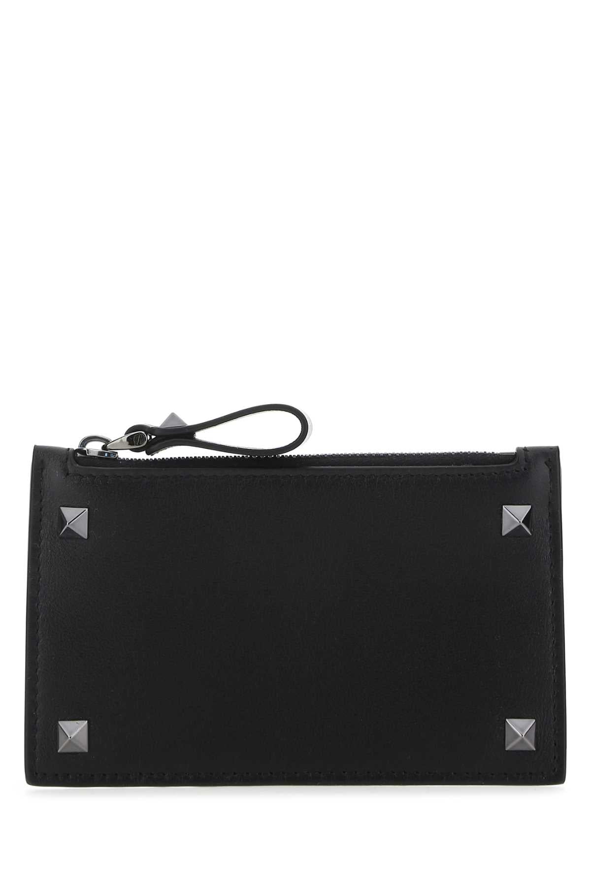 VALENTINO GARAVANI Leather Rockstud Card Holder - 13 cm x 8 cm