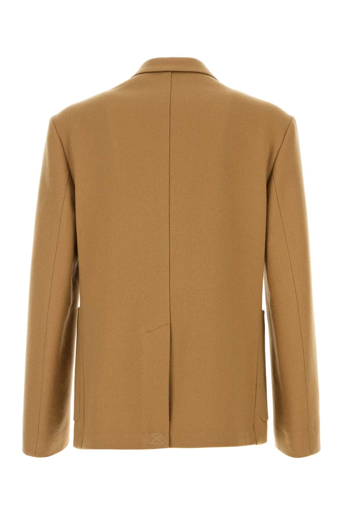DRIES VAN NOTEN Camel Wool Blend Barleys Blazer for Men