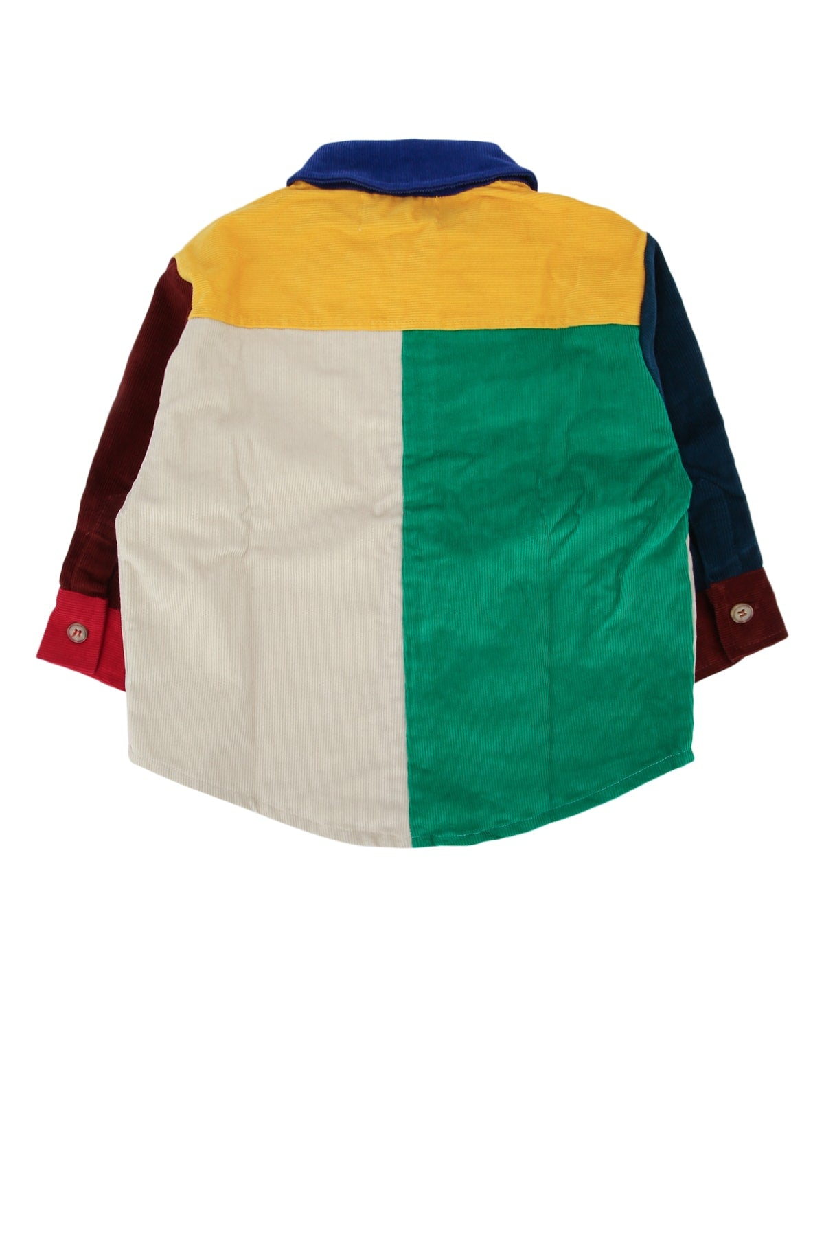 BOBO CHOSES Mini Embroidered Color Block Corduroy Shirt