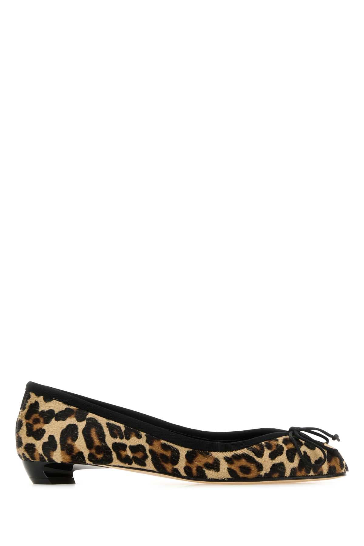 ALEXANDER MCQUEEN Printed 100% Leather-hair Armadillo Ballerinas