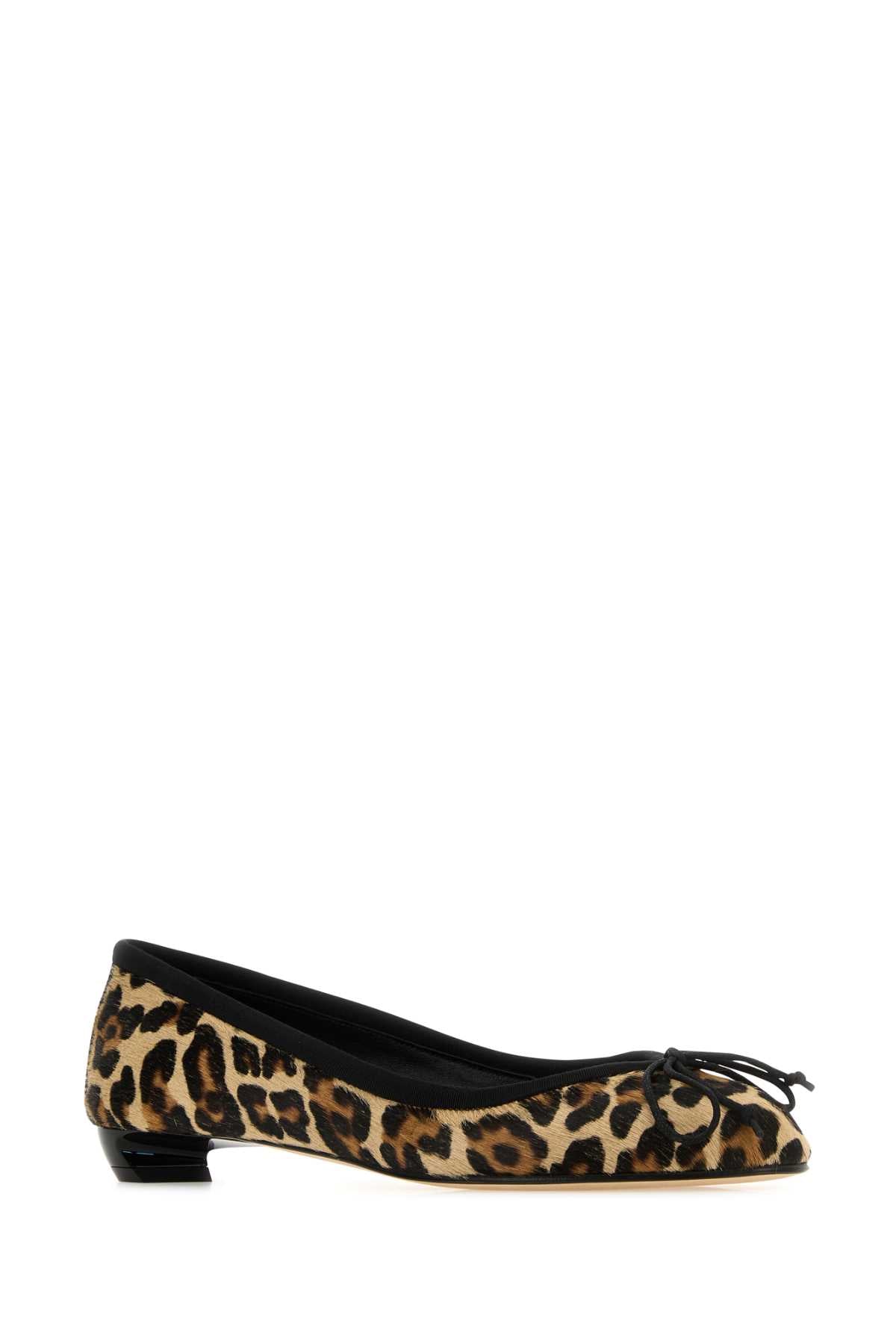 ALEXANDER MCQUEEN Printed 100% Leather-hair Armadillo Ballerinas
