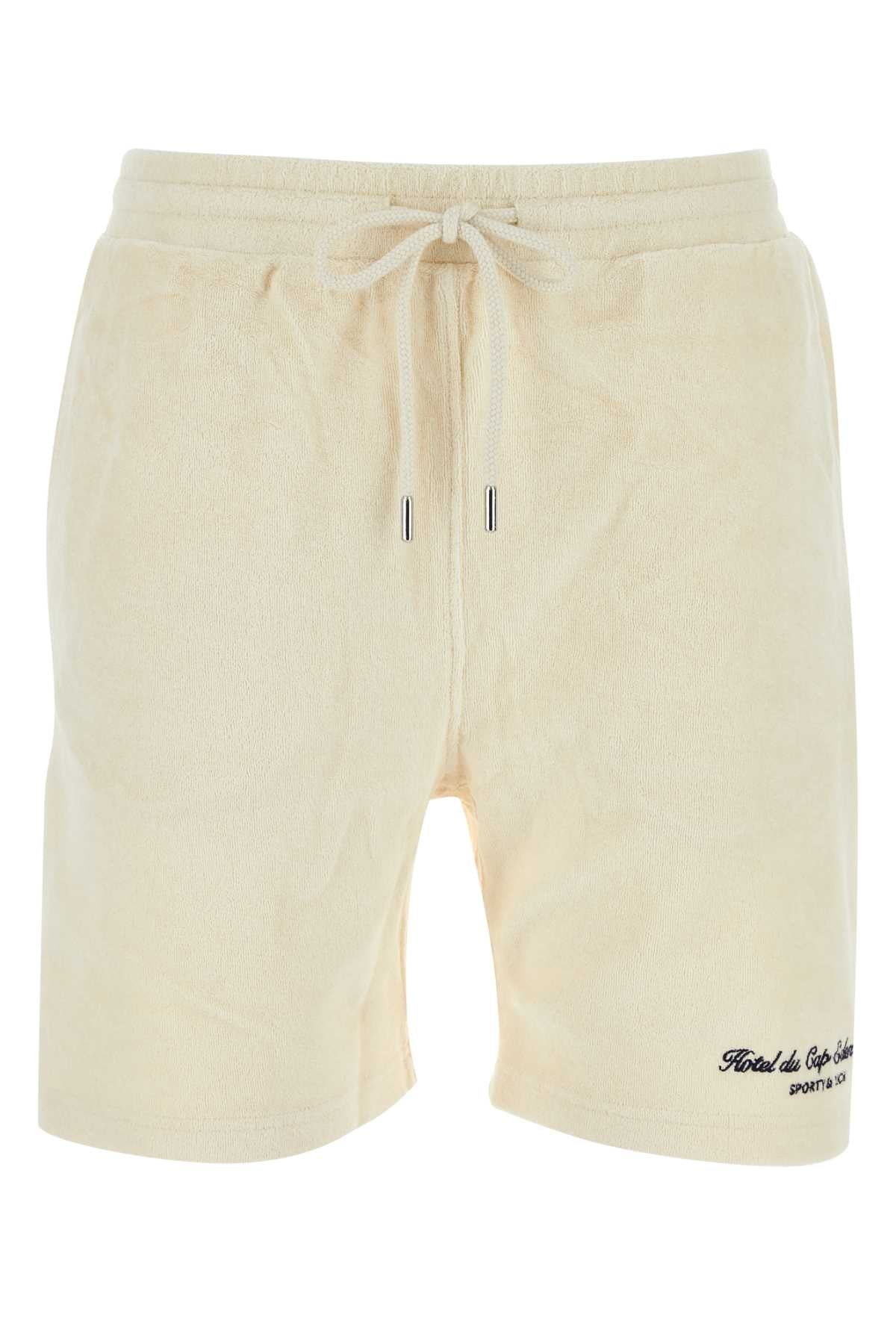SPORTY & RICH Cursive Mini Terry Fabric Shorts