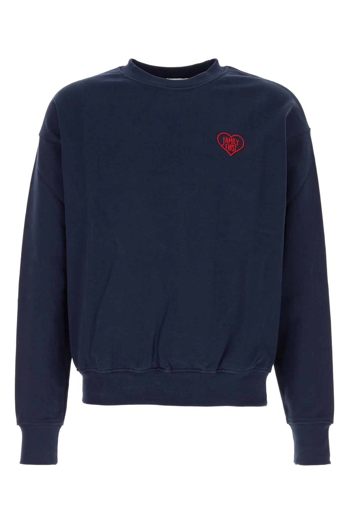 Family First Sweatshirt Crewneck with Heart Design
