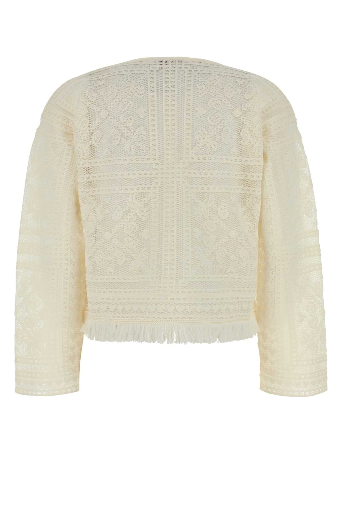 ALANUI Kiss By The Book White Crochet Sweater