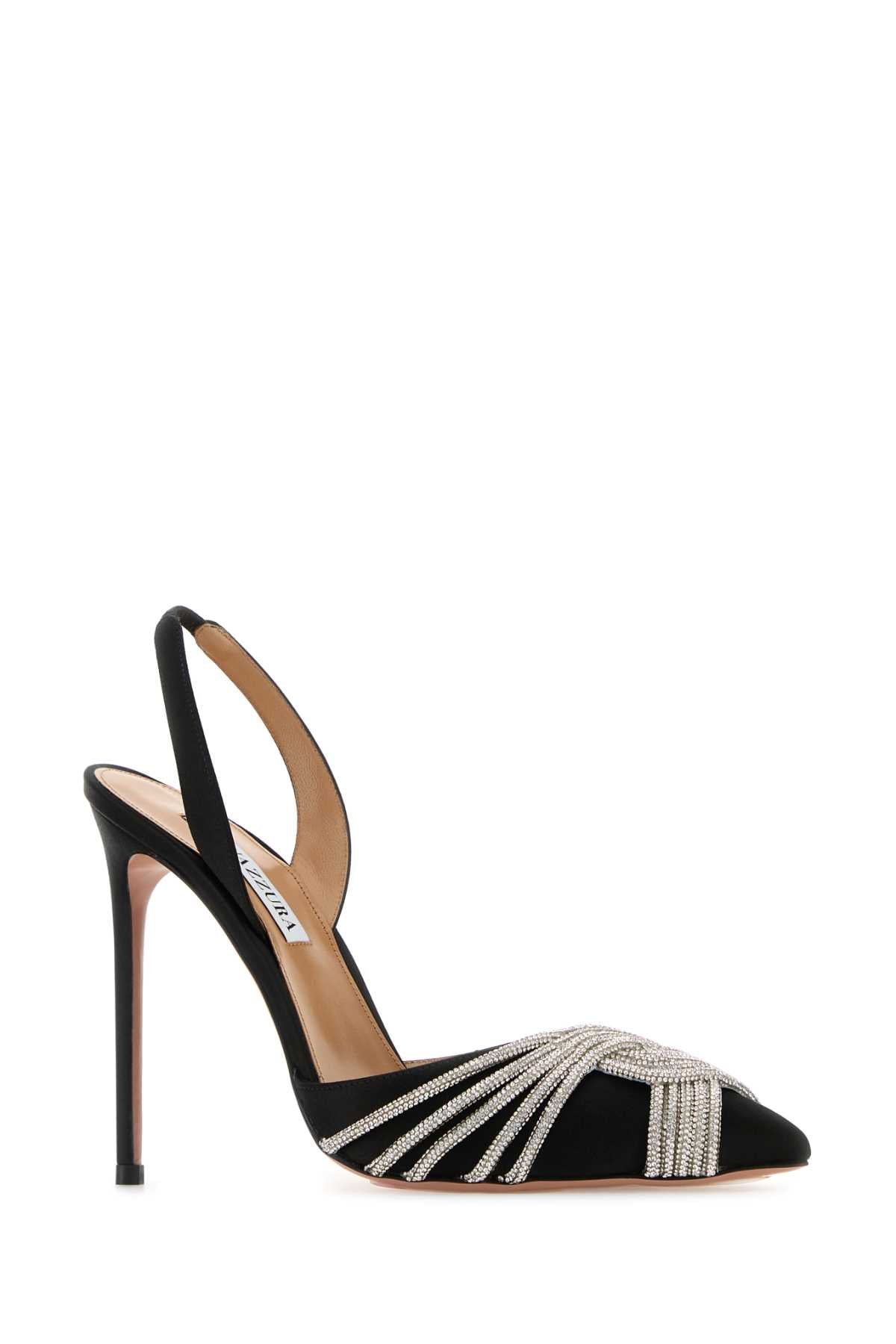 AQUAZZURA Elegant Satin Sling 105 Pumps