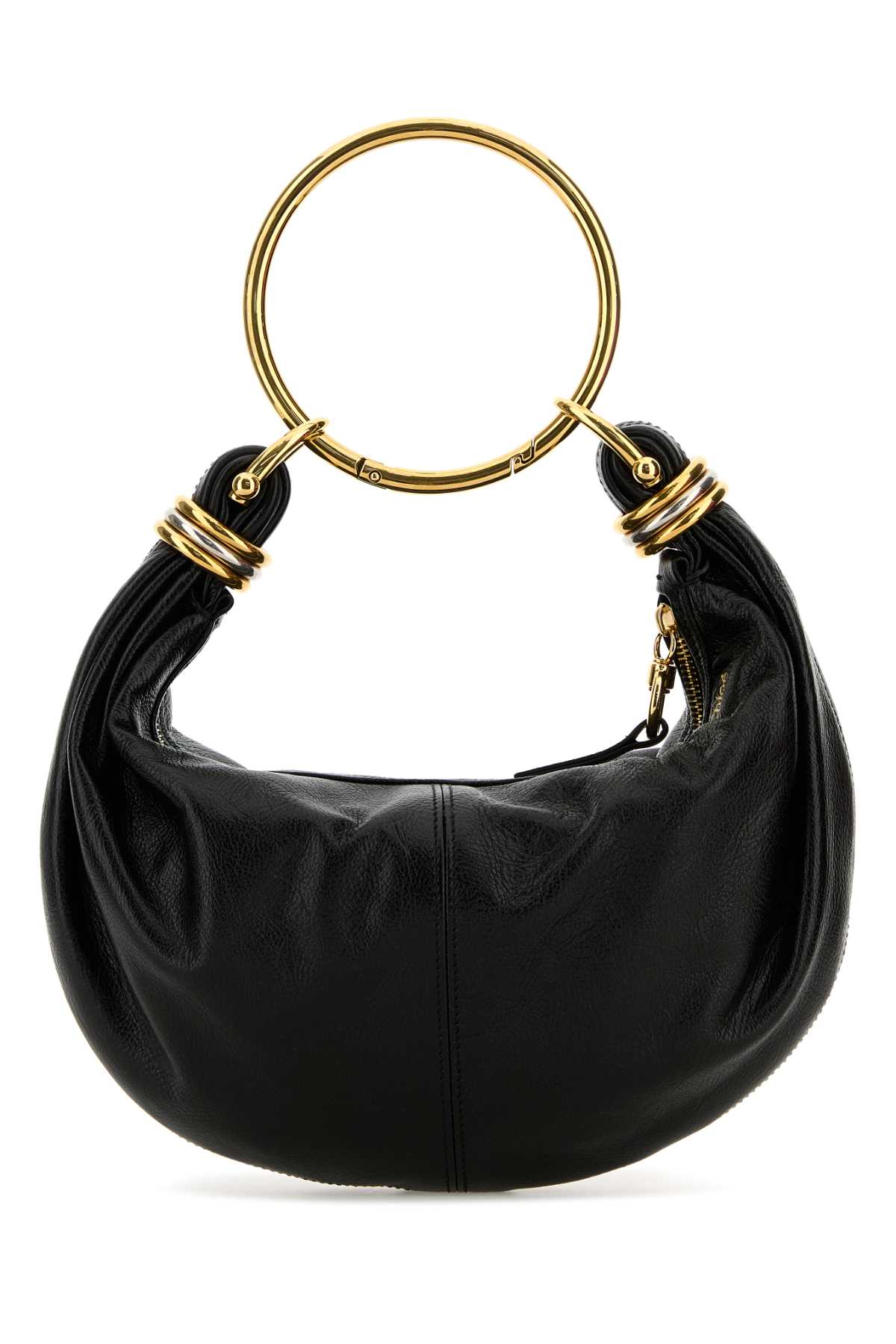 CHLOE Elegant Black Leather Bracelet Handbag - 32cm x 14cm x 10cm