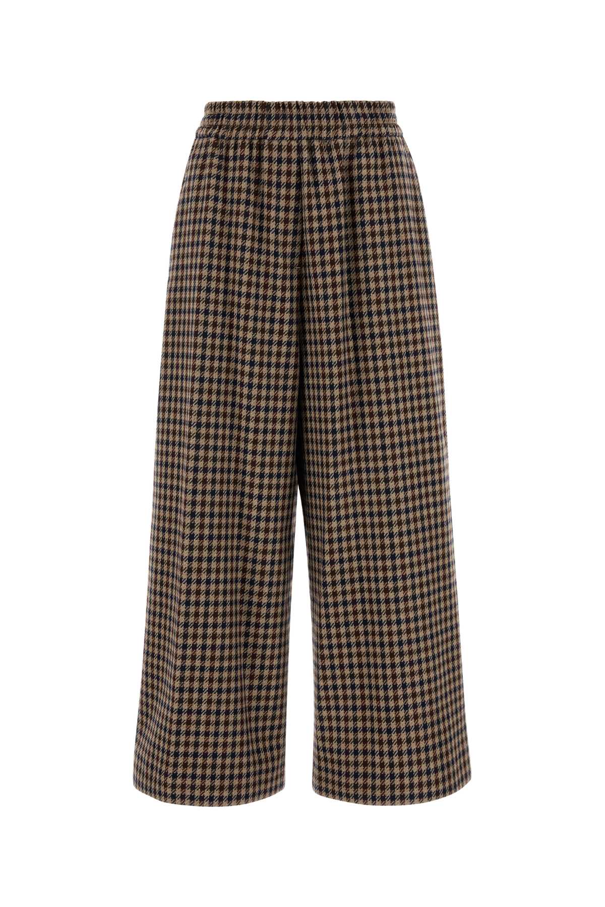 WEEKEND Embroidered Wool Blend Wide-Leg Pant