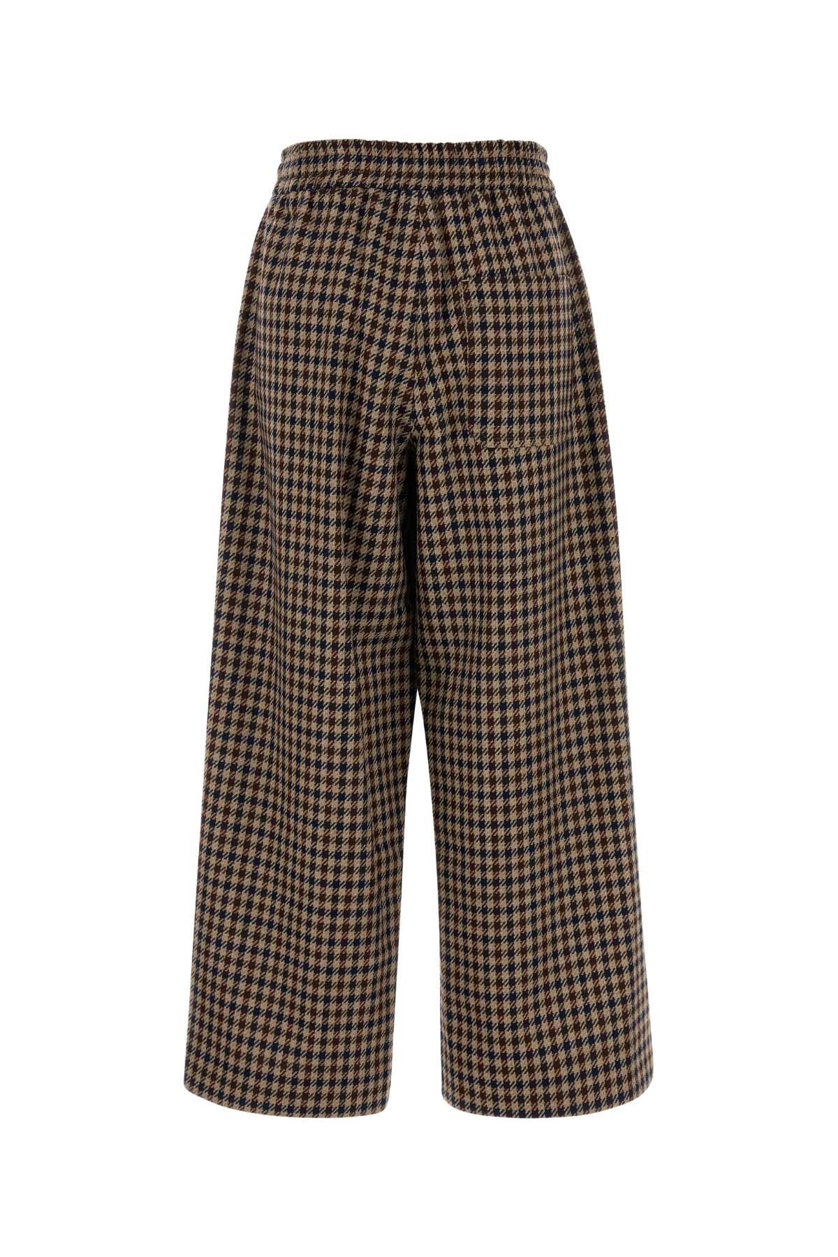 WEEKEND Embroidered Wool Blend Wide-Leg Pant