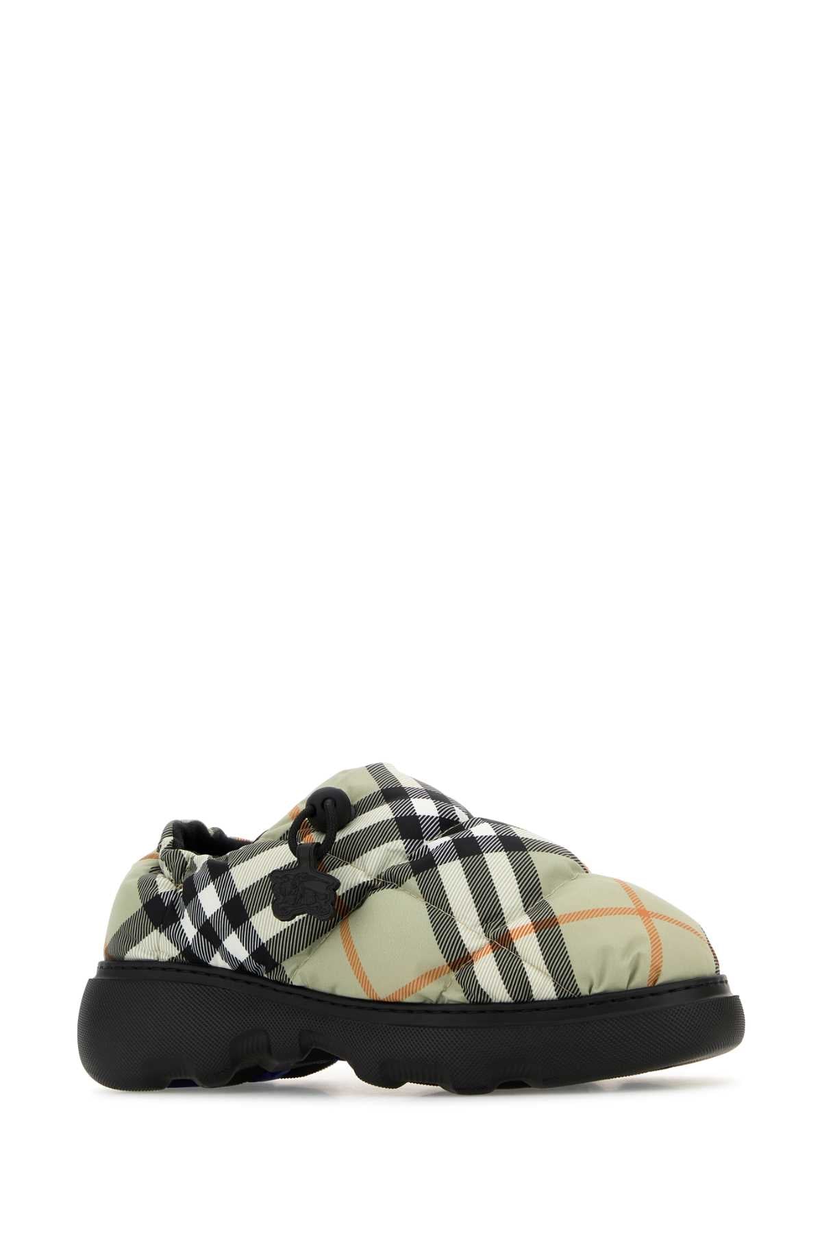 BURBERRY Printed Fabric Pillow Check Slip-Ons for Women