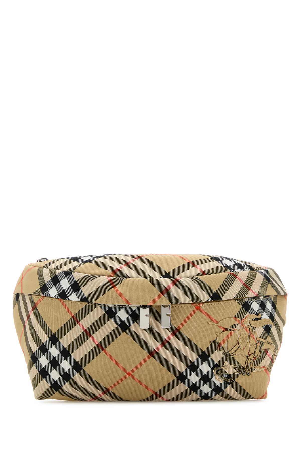 BURBERRY Embroidered Check Belt Handbag (33 cm x 18 cm x 11 cm)