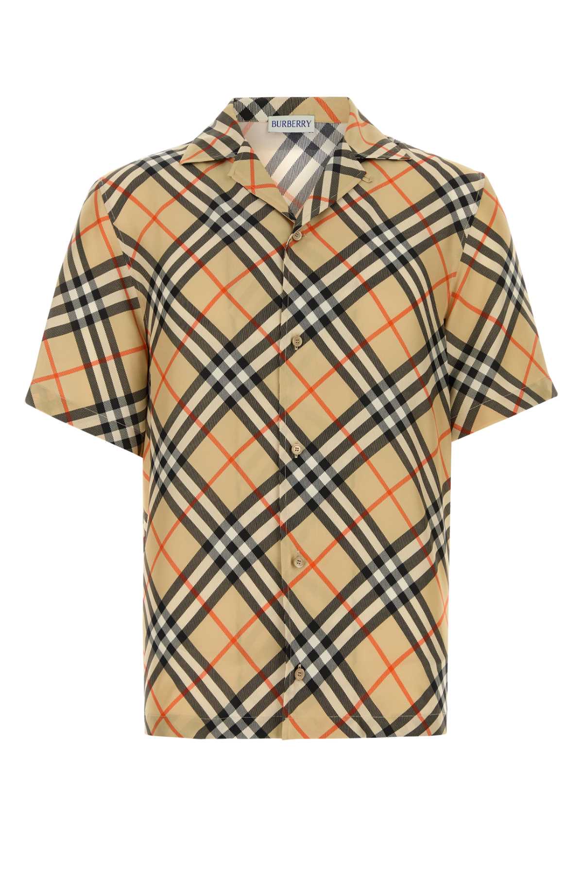 BURBERRY Checked Printed Silk Shirt for Men