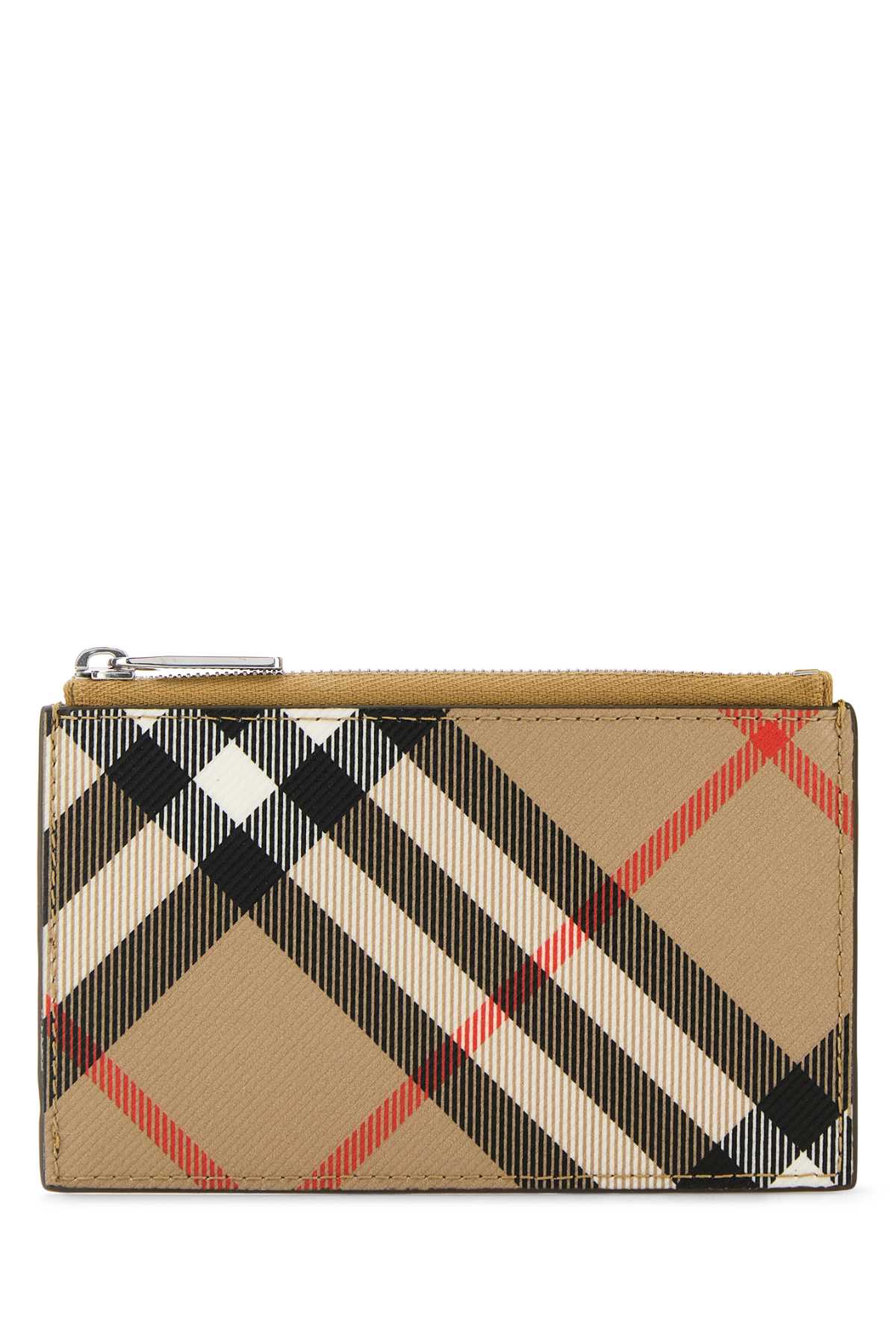 BURBERRY Check Printed Canvas Card Holder - 13 cm x 8.5 cm