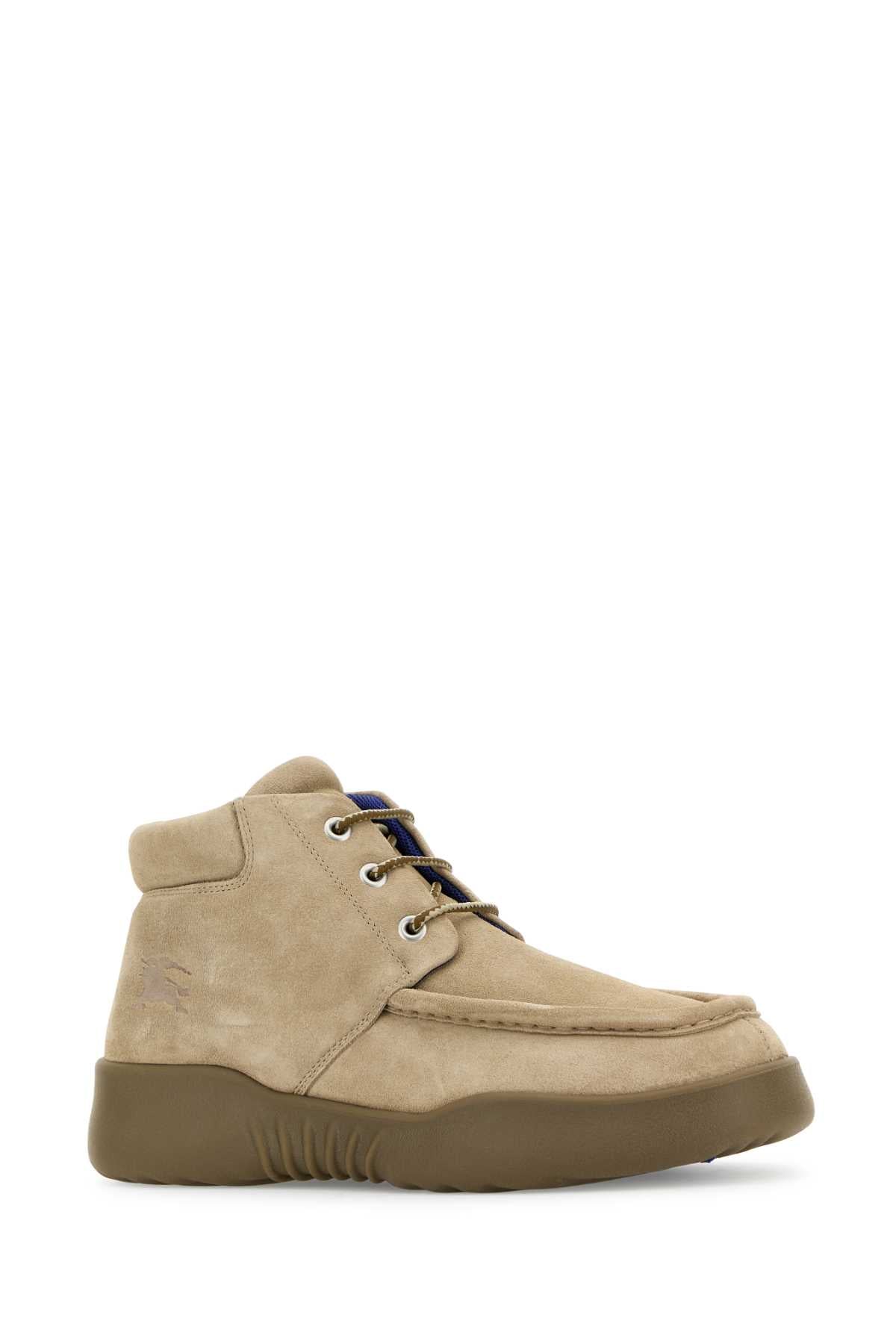 BURBERRY Suede Log Ankle Boots for Men
