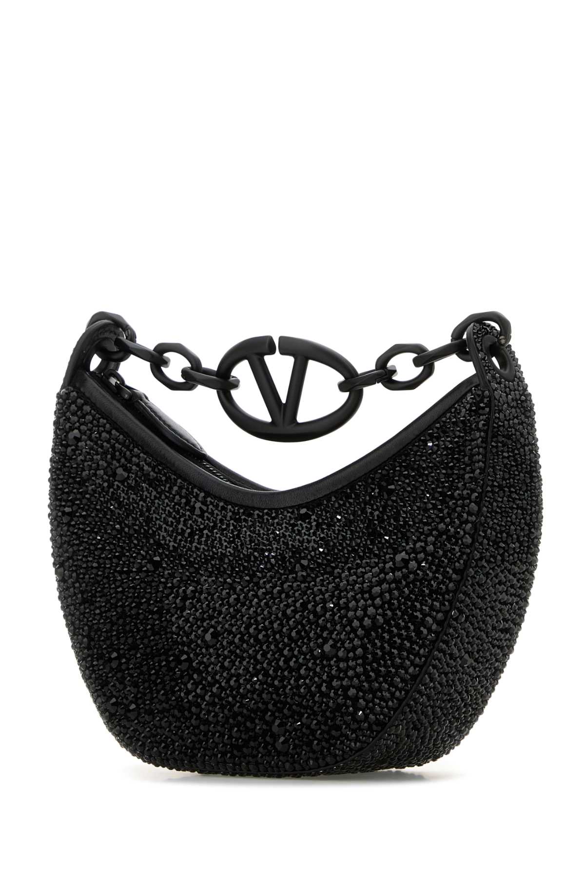 VALENTINO GARAVANI Embellished Leather Hobo Handbag - 17cm x 14cm x 7cm