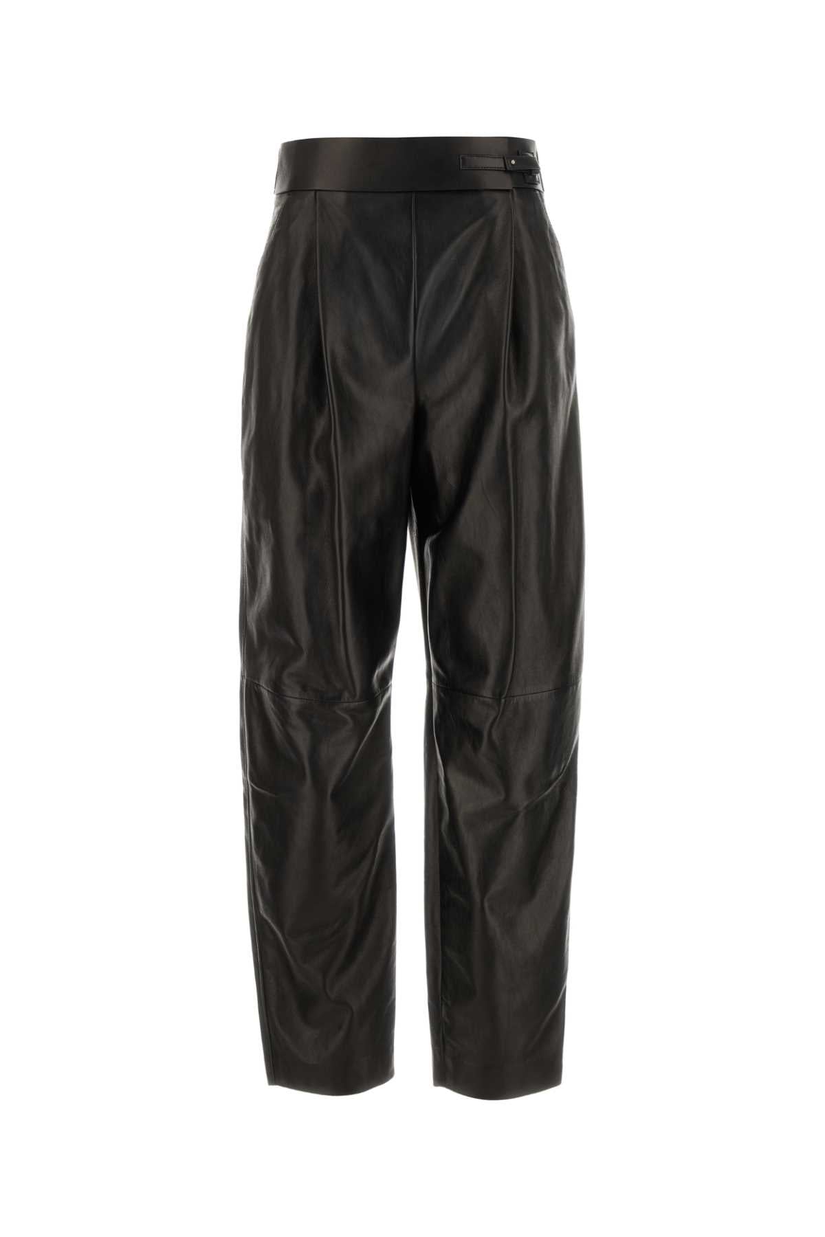 GIORGIO ARMANI Elegant Black Leather Pants for Women