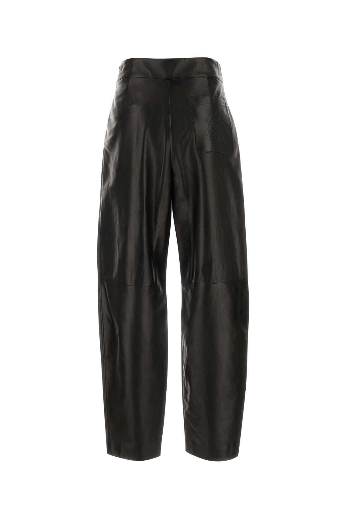 GIORGIO ARMANI Elegant Black Leather Pants for Women