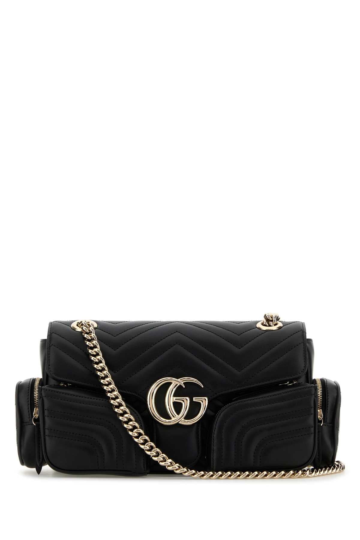 GUCCI Mini Leather GG Marmont Shoulder Handbag