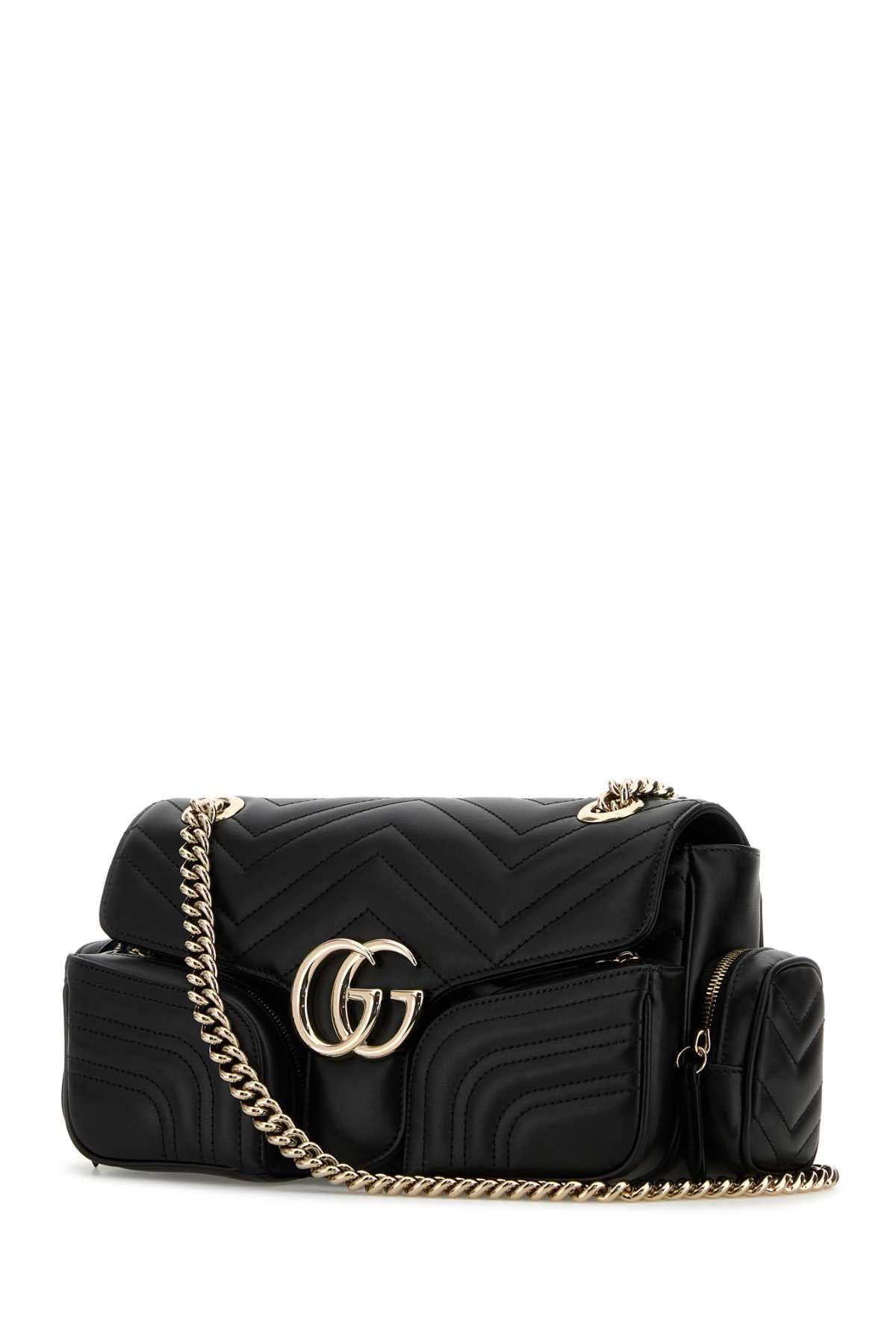 GUCCI Mini Leather GG Marmont Shoulder Handbag