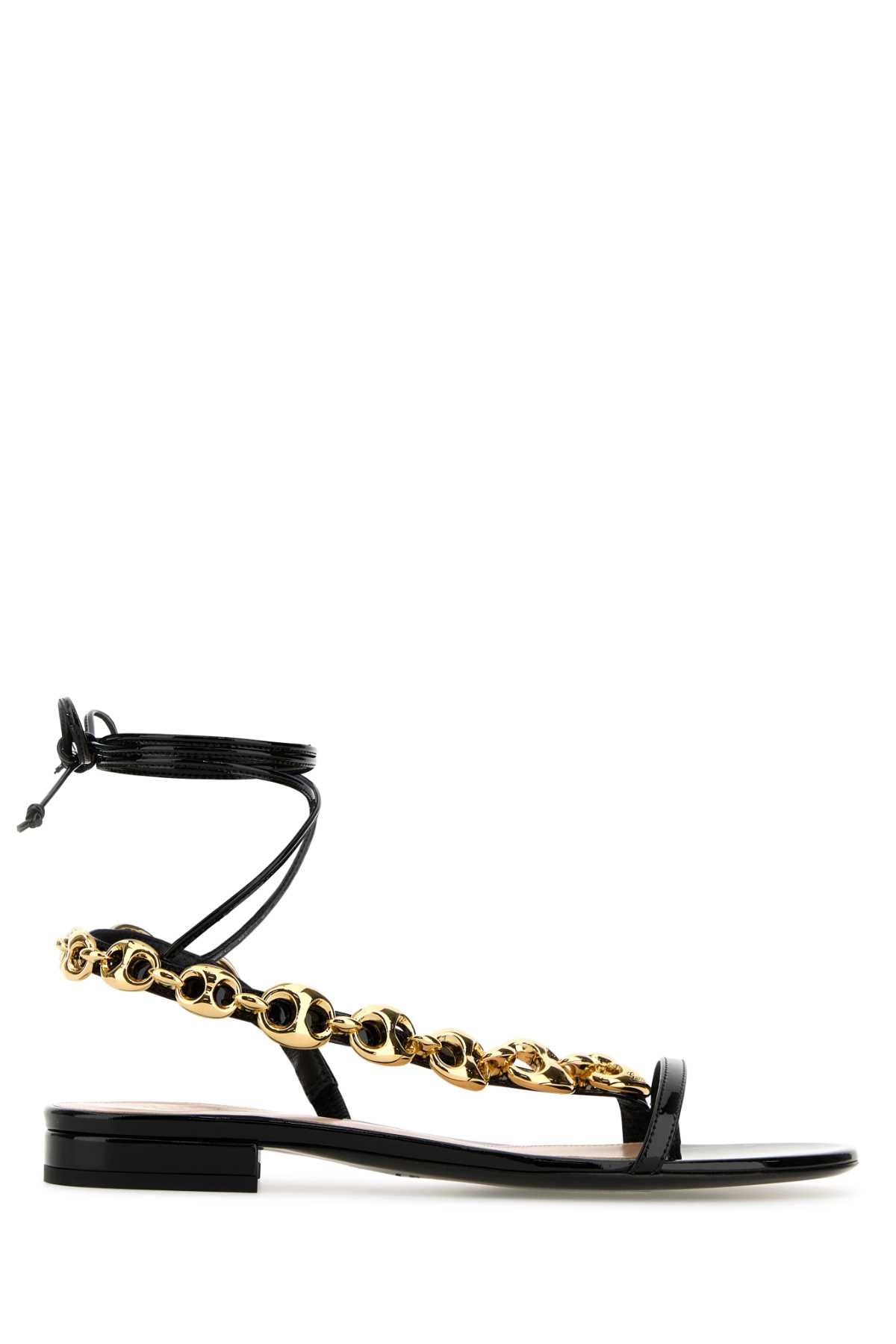 GUCCI Leather Marina Chain Sandals for Women