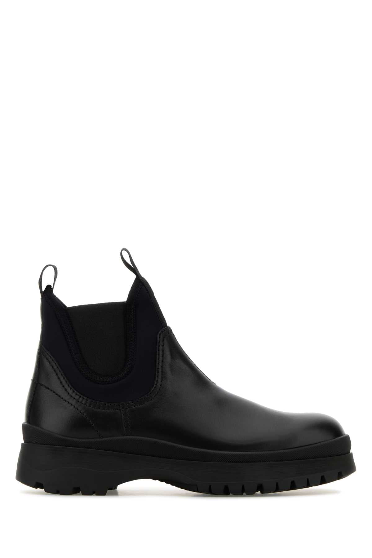 PRADA Classic Leather Ankle Boots for Men