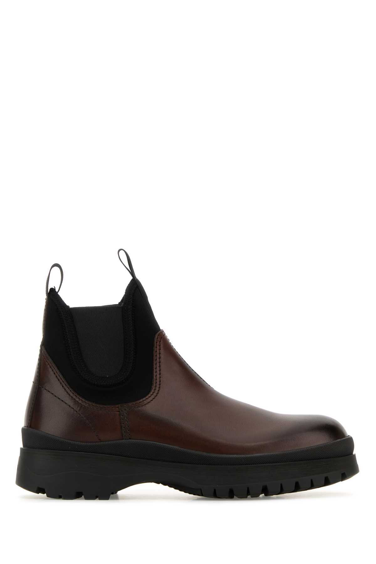 PRADA Classic Leather Ankle Boots for Men