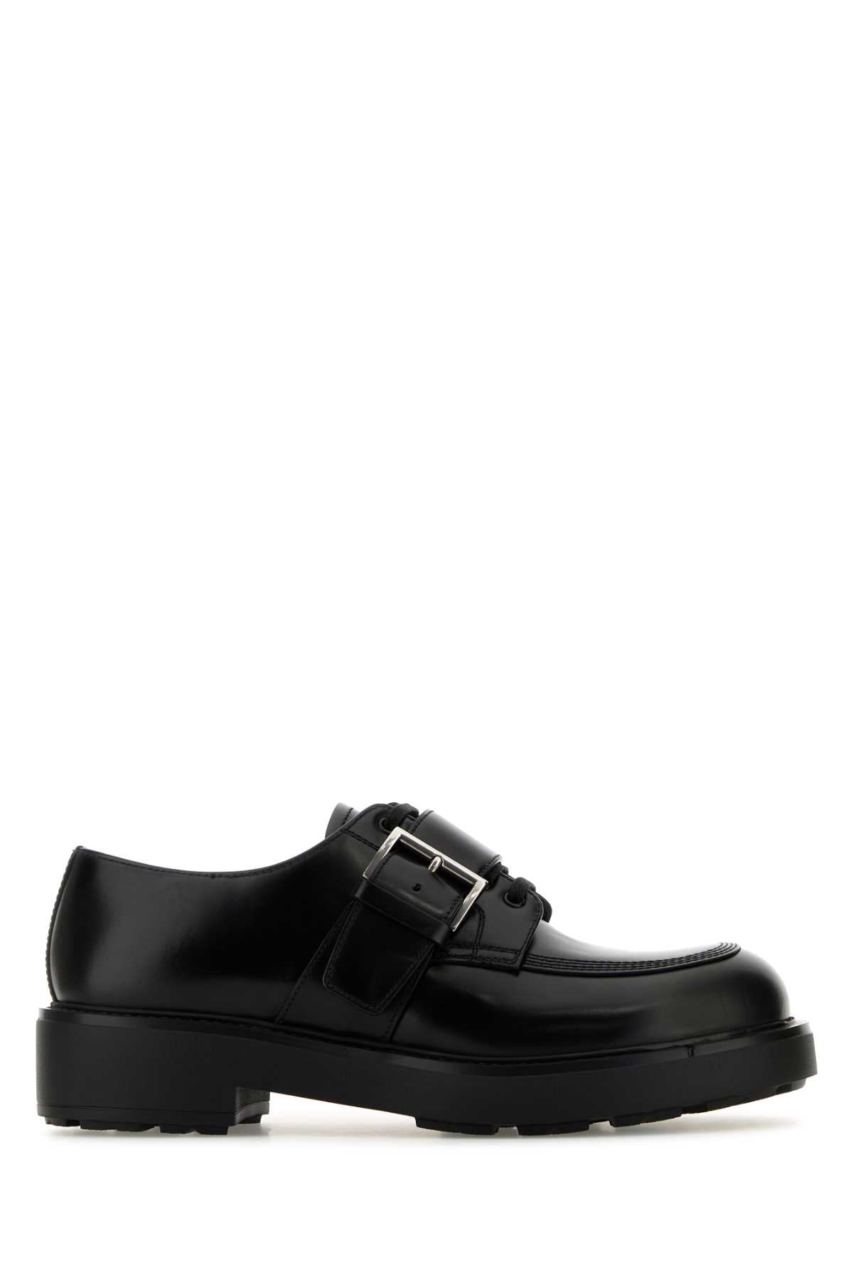 PRADA Men's Premium Leather Lace-Up Shoes