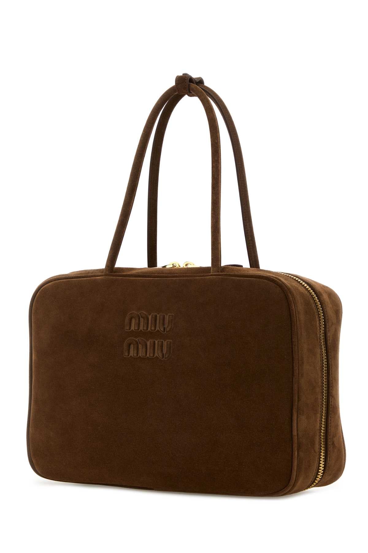MIU MIU Sophisticated Suede Handbag - 34 cm x 23 cm x 10 cm