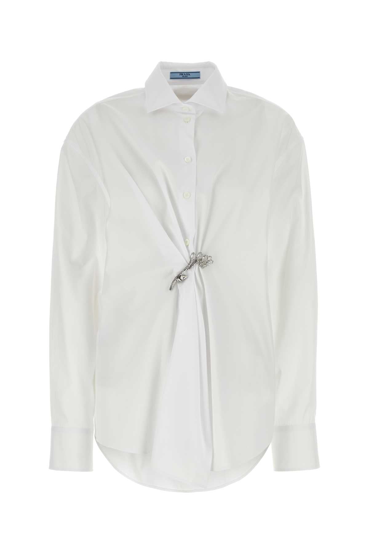 PRADA Elegant Poplin Shirt for Women in Size XS