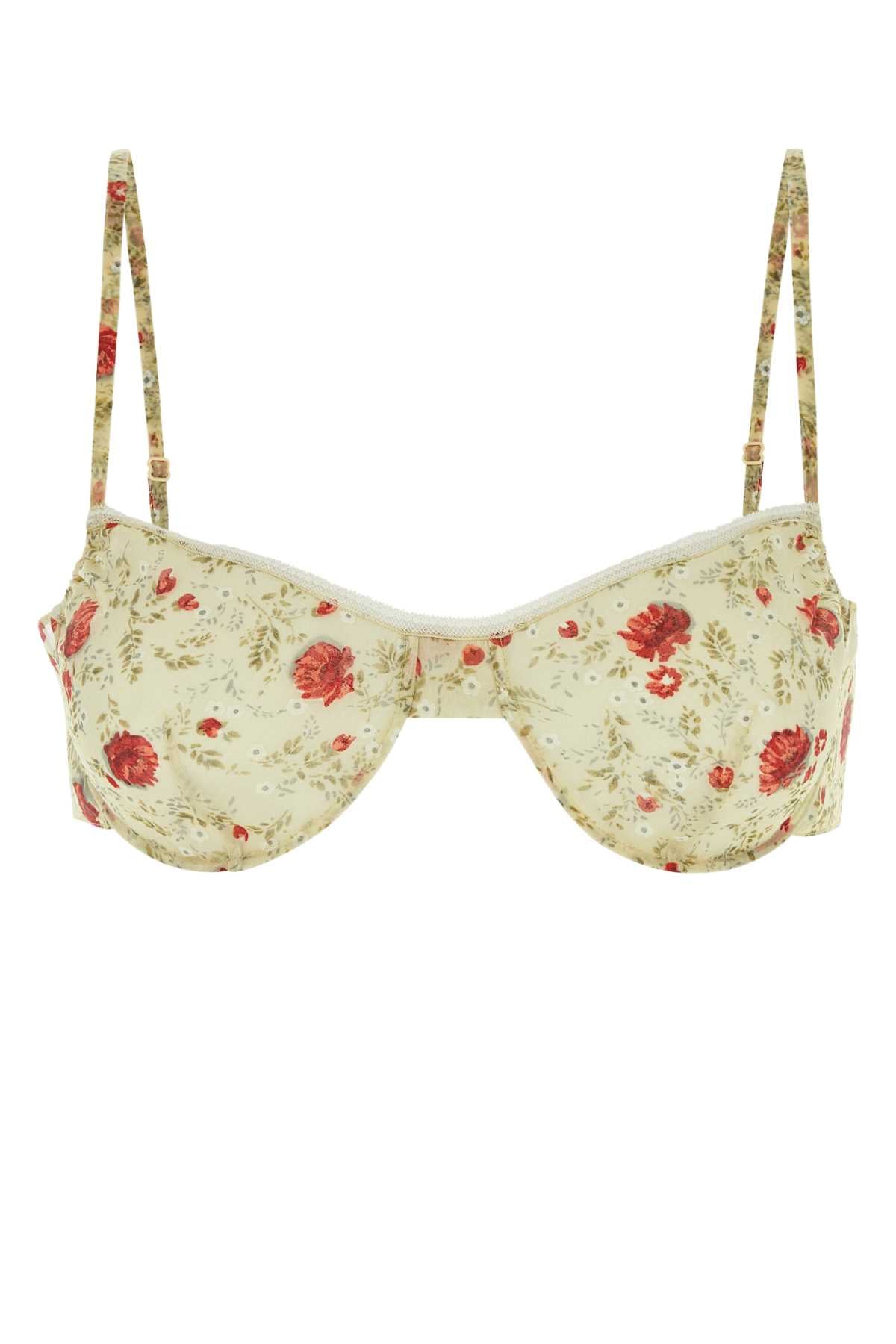 PRADA Floral Printed Nylonette Crop-Top - Mini Style for Women