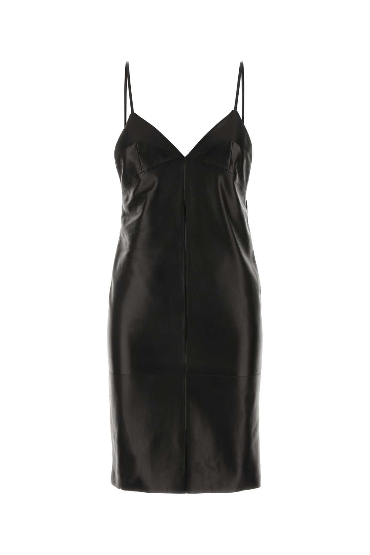 SAINT LAURENT Luxe Leather Slip Dress for Women - Mini