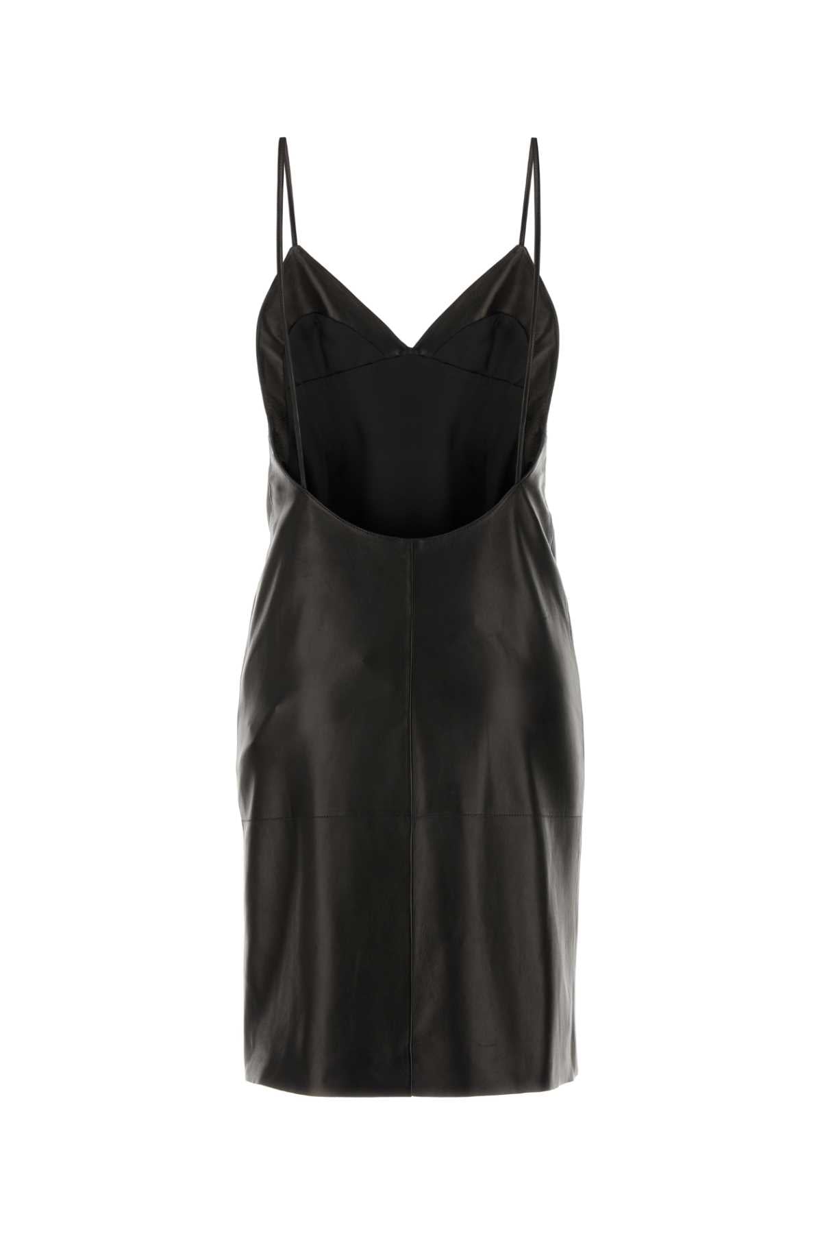 SAINT LAURENT Luxe Leather Slip Dress for Women - Mini
