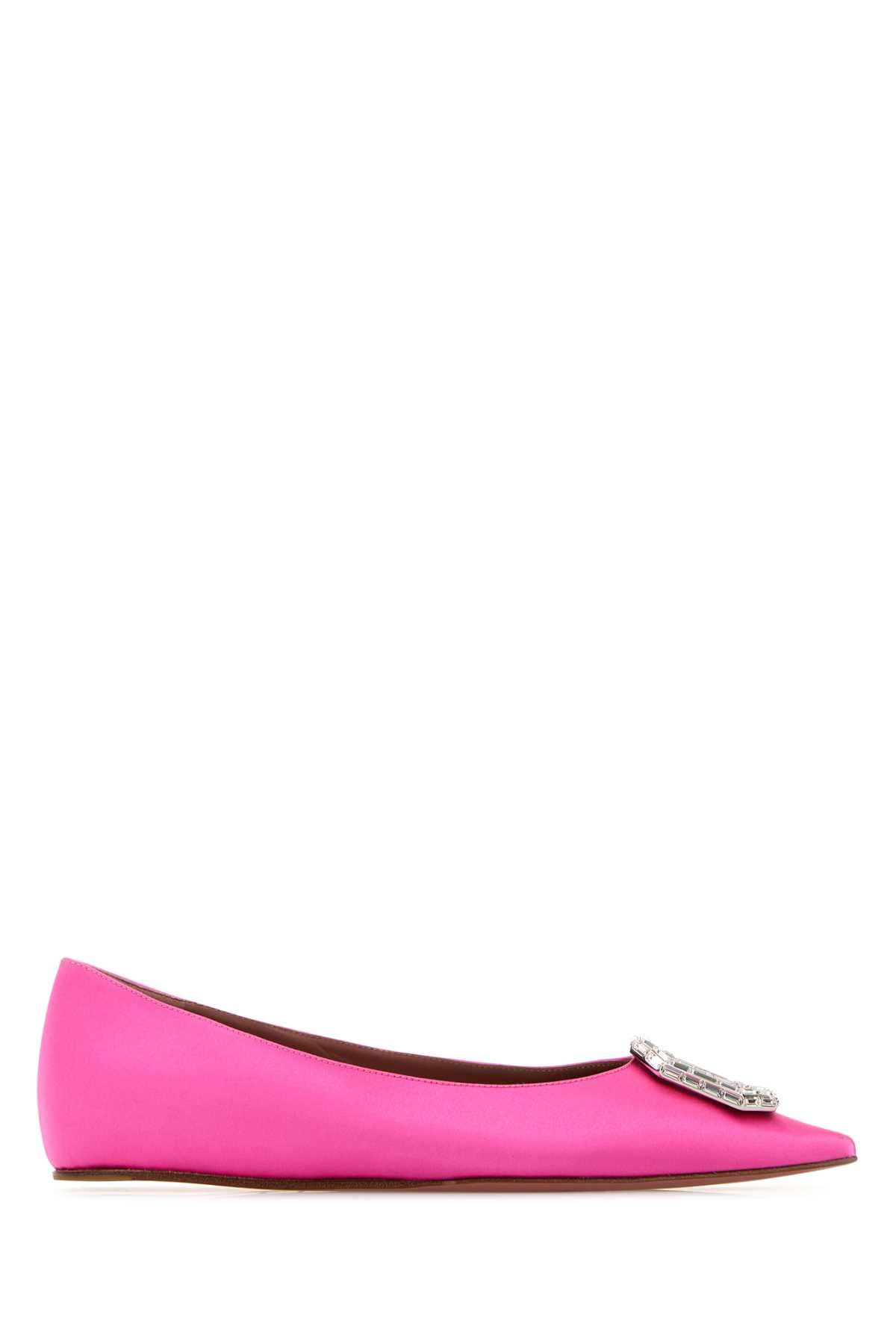 AMINA MUADDI Satin Camelia Mini Ballerinas