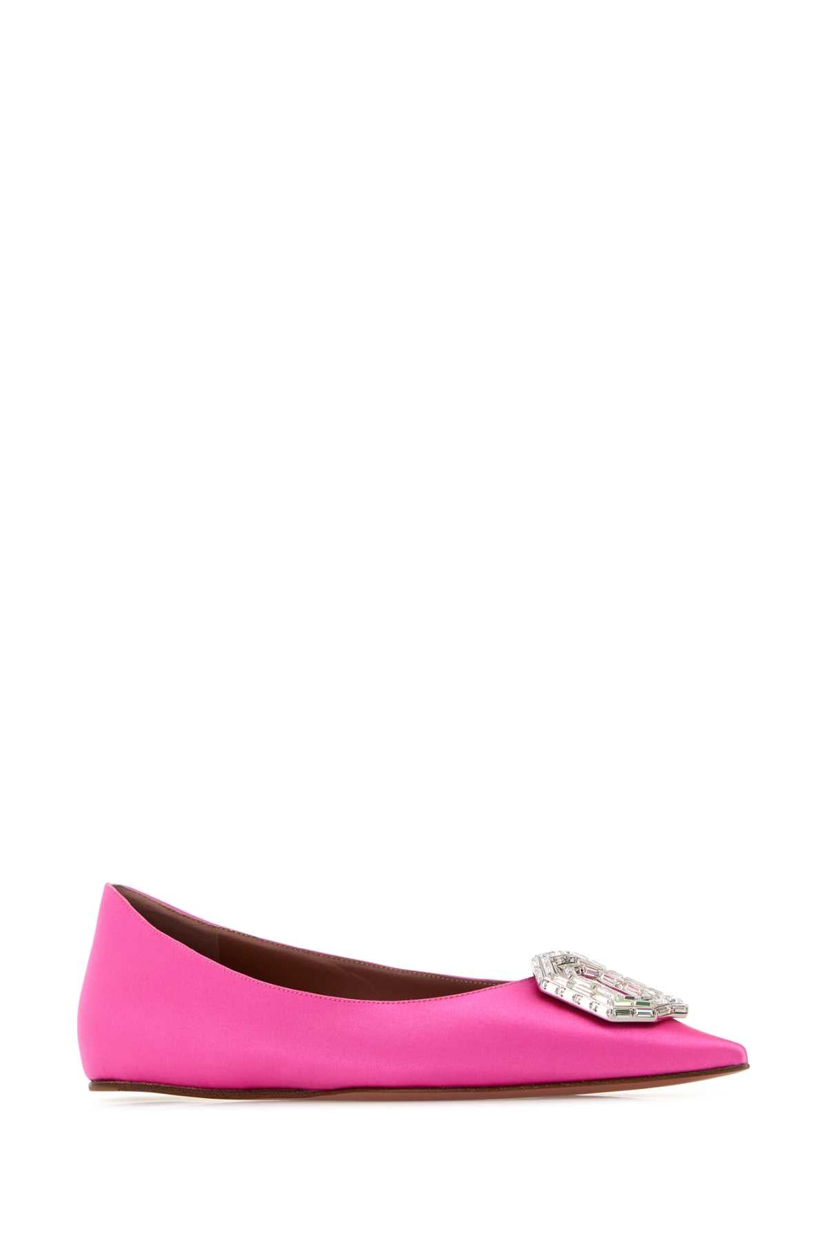 AMINA MUADDI Satin Camelia Mini Ballerinas