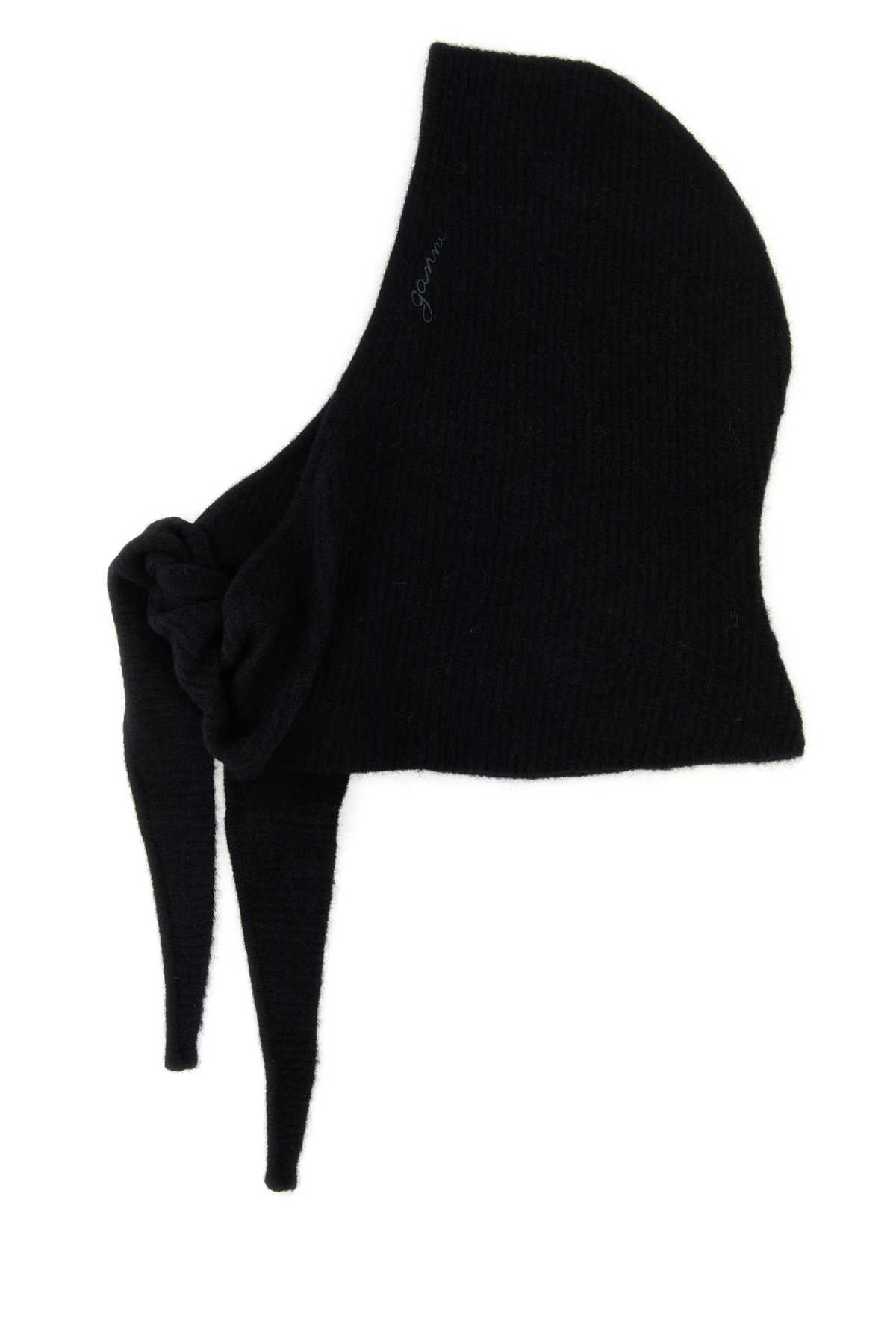 GANNI Stretch Wool Blend Hooded Beanie for Women