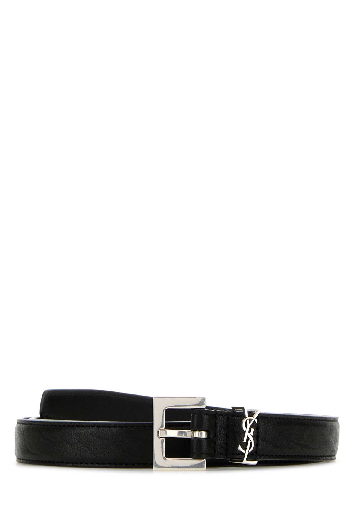 SAINT LAURENT Men's Elevate Leather Belt - 2 cm Width