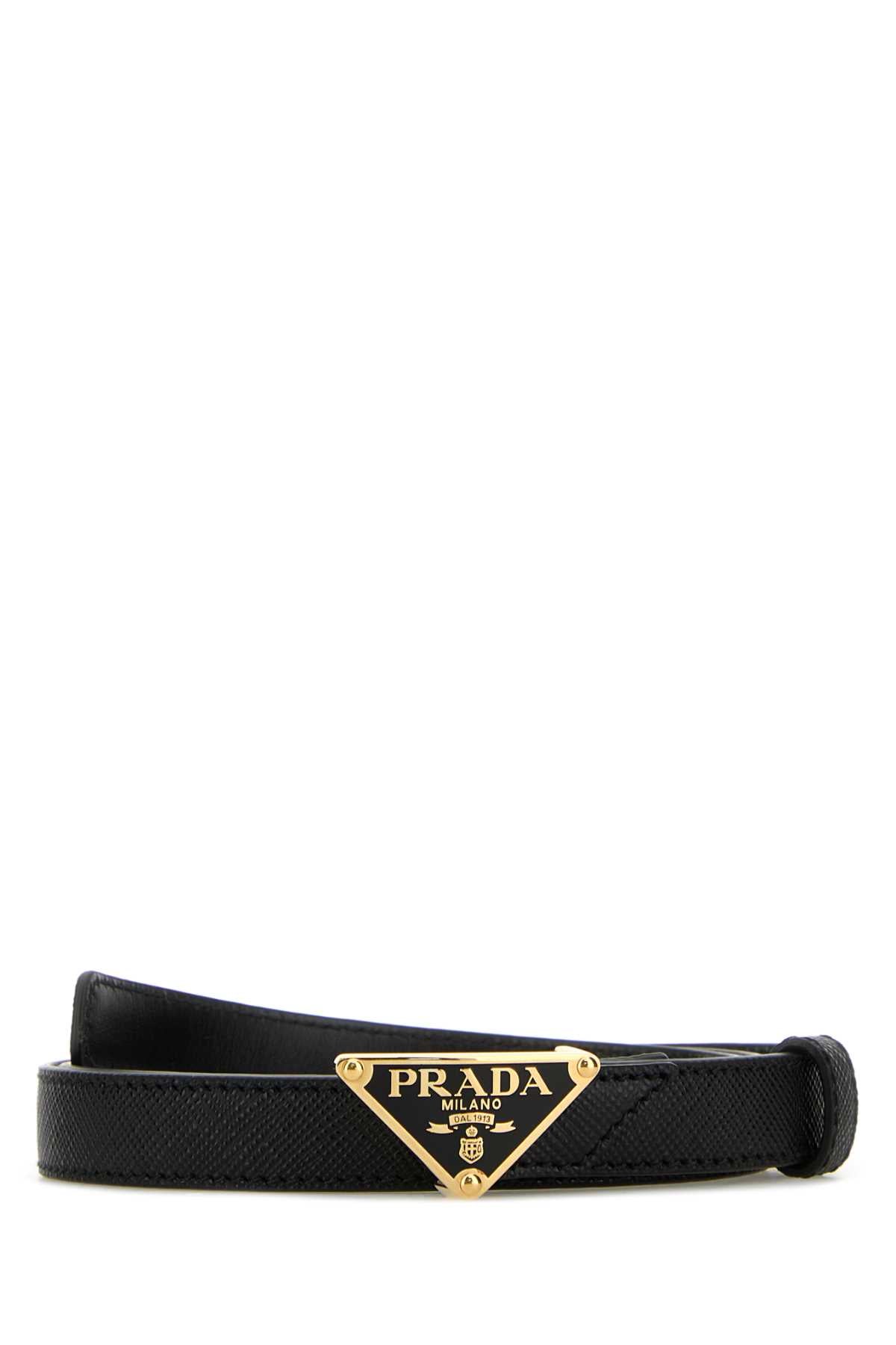 PRADA Elegant Leather Belt - Height 1.5 cm