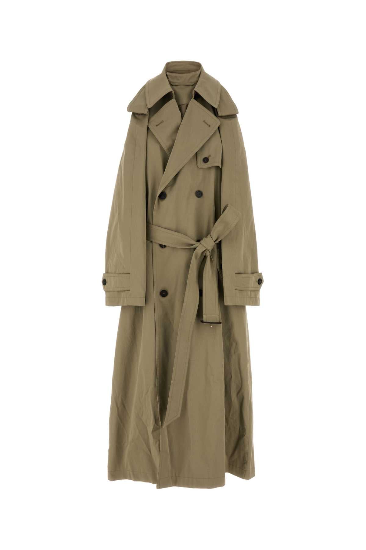 BALENCIAGA Cappuccino Cotton Trench Suspended Dress