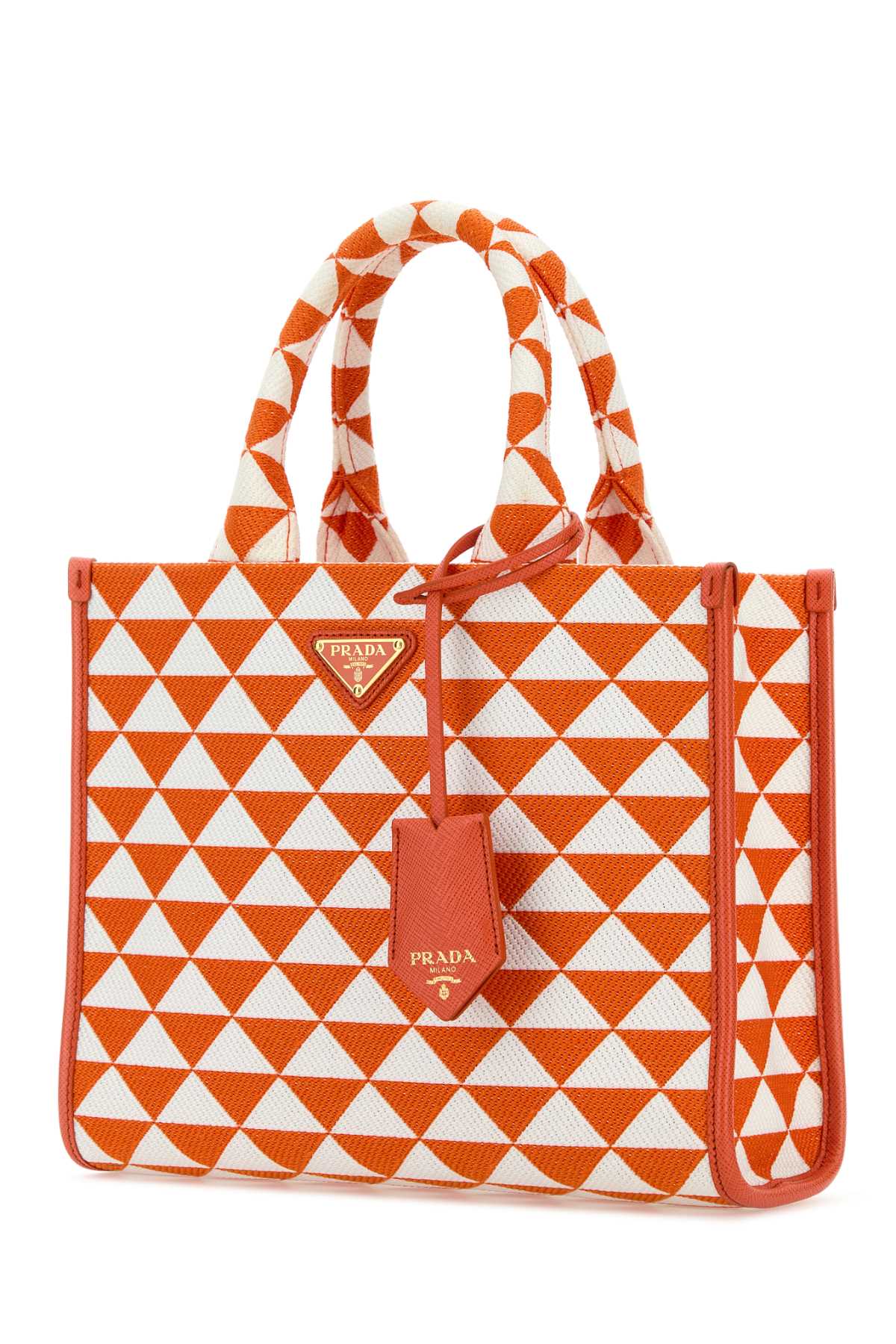 PRADA Mini Embroidered Fabric Symbole Shopping Handbag