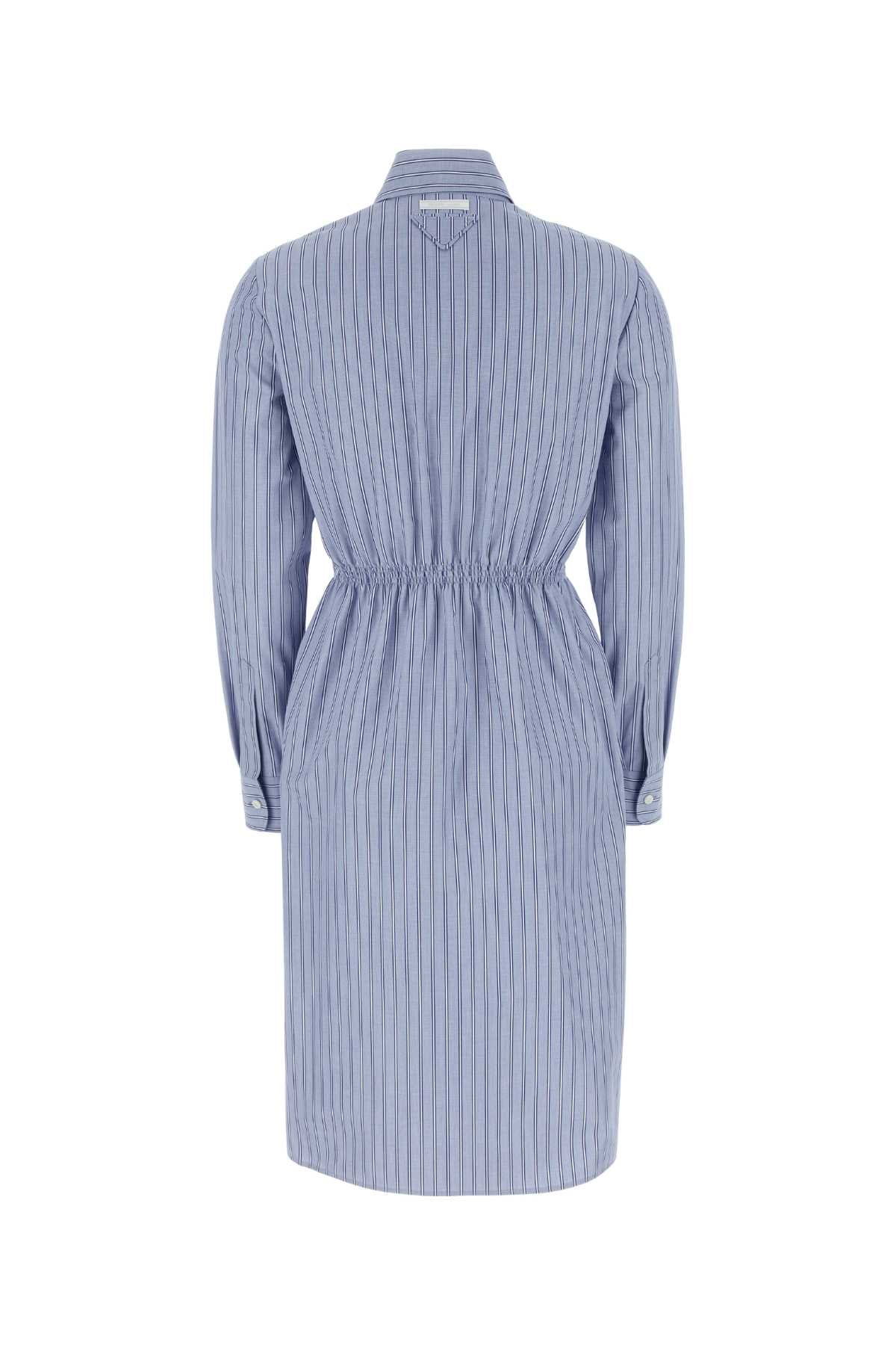 PRADA Embroidered Chambray Shirt Dress