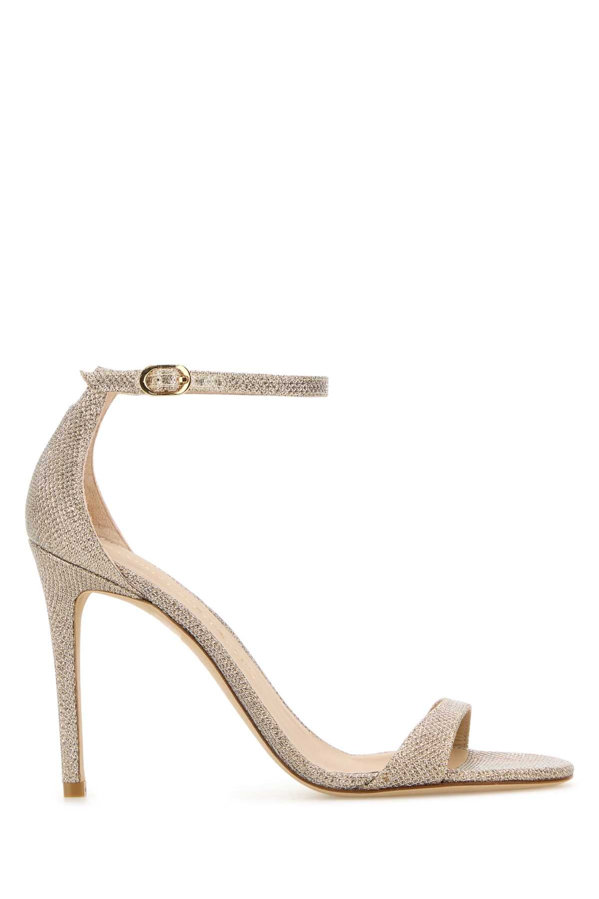 STUART WEITZMAN Elegant Fabric Nudist II Sandals with 10 cm Heel Height