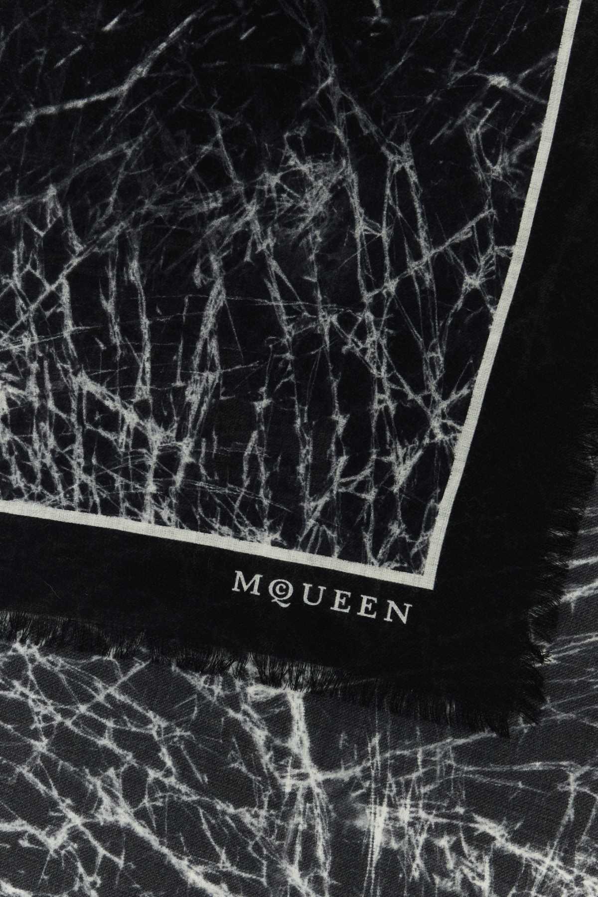 ALEXANDER MCQUEEN Printed Wool Scarf - 138 cm x 138 cm