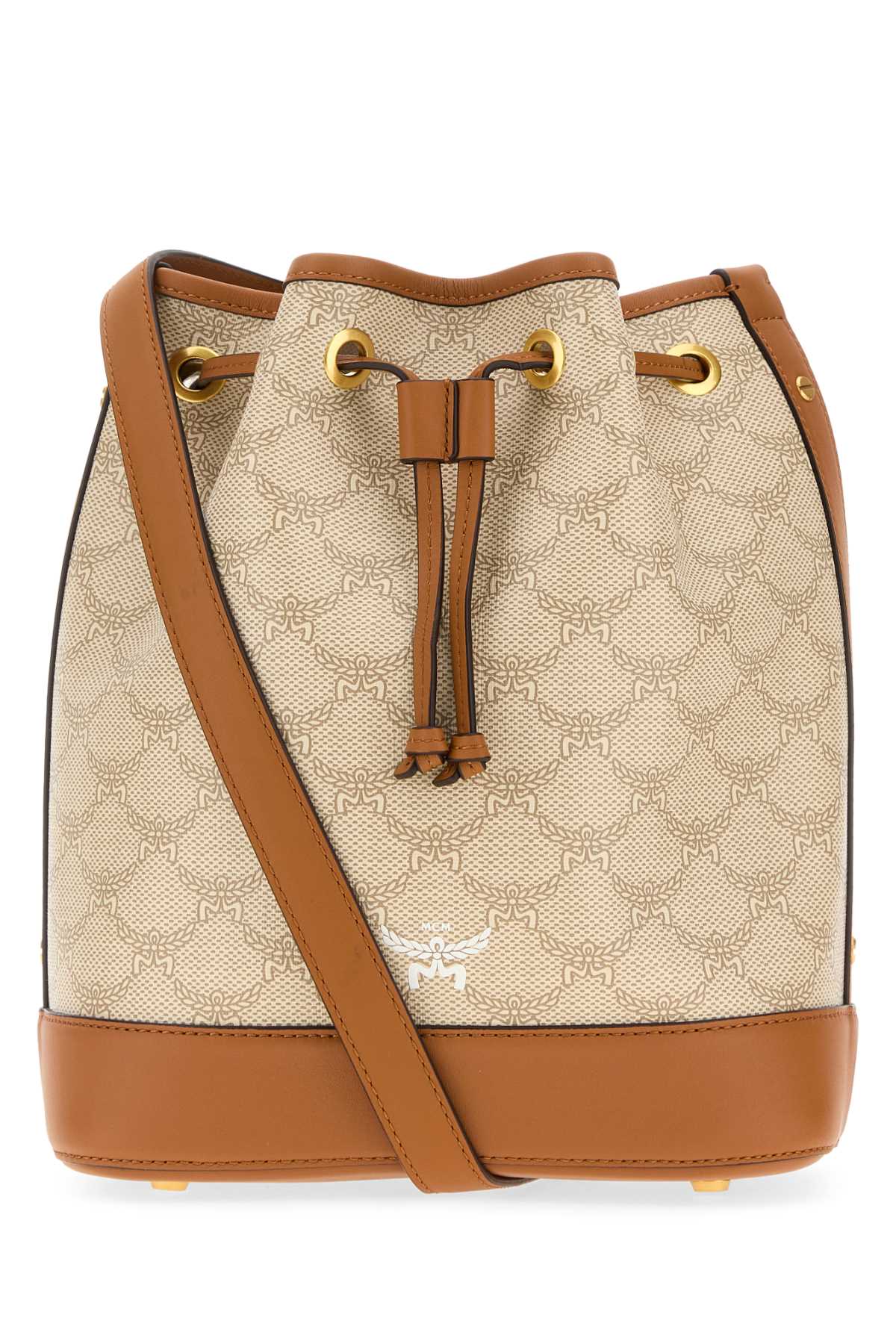 MCM Medium Printed Canvas Himmel Bucket Handbag