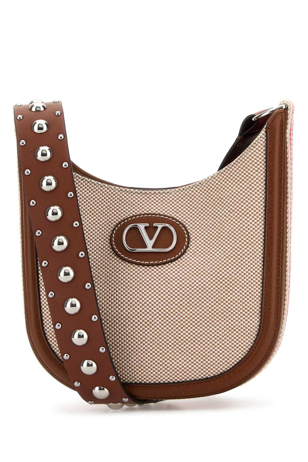 VALENTINO GARAVANI Two-tone Canvas VLogo Signature Mini Crossbody Handbag