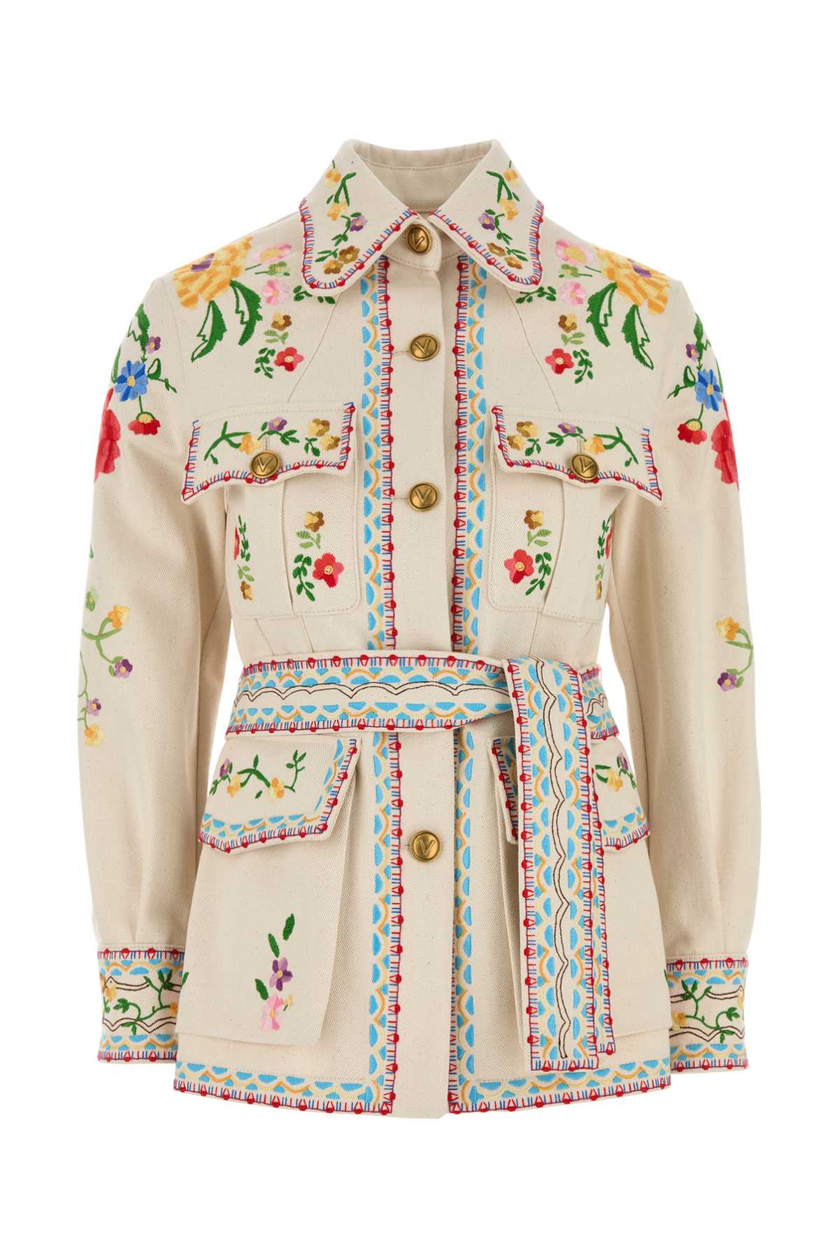 VALENTINO GARAVANI Embroidered Denim Blazer