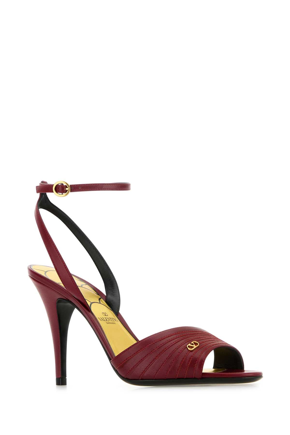 VALENTINO GARAVANI Elegant Leather Ladycrush Sandals with 8.5 cm Heel