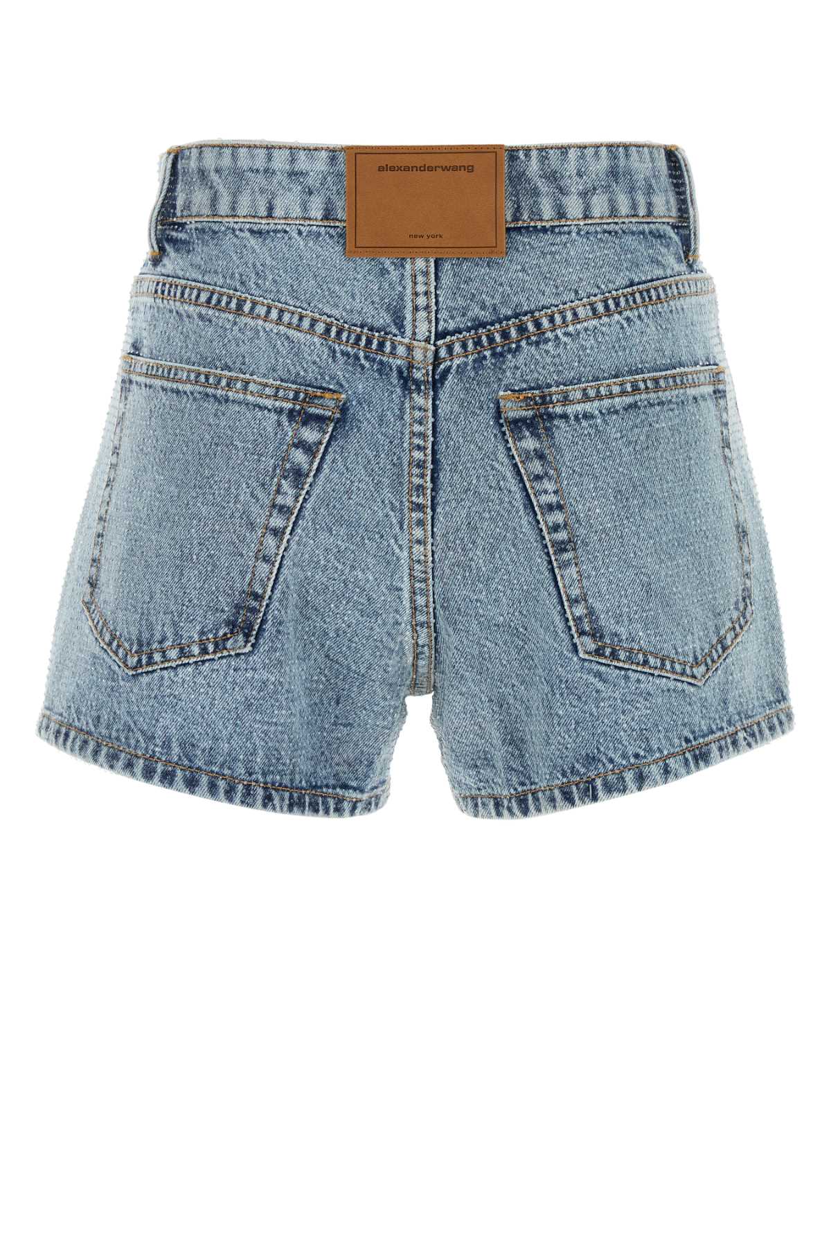 ALEXANDER WANG Embellished Denim Mini Shorts for Women